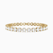 Corsima Emerald and Princess Cut Lab Grown Diamond Tennis Bracelet