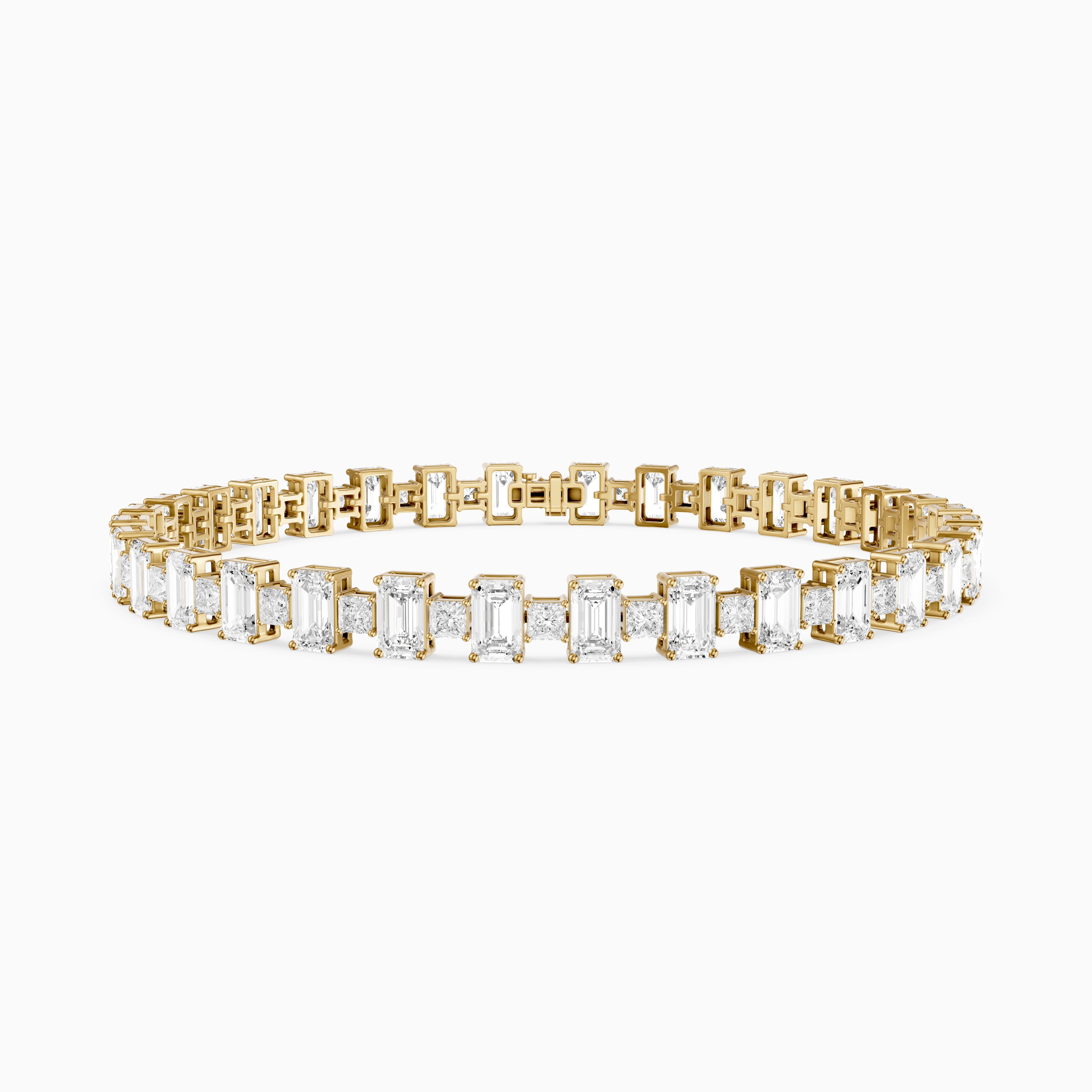 Corsima Emerald and Princess Cut Lab Grown Diamond Tennis Bracelet