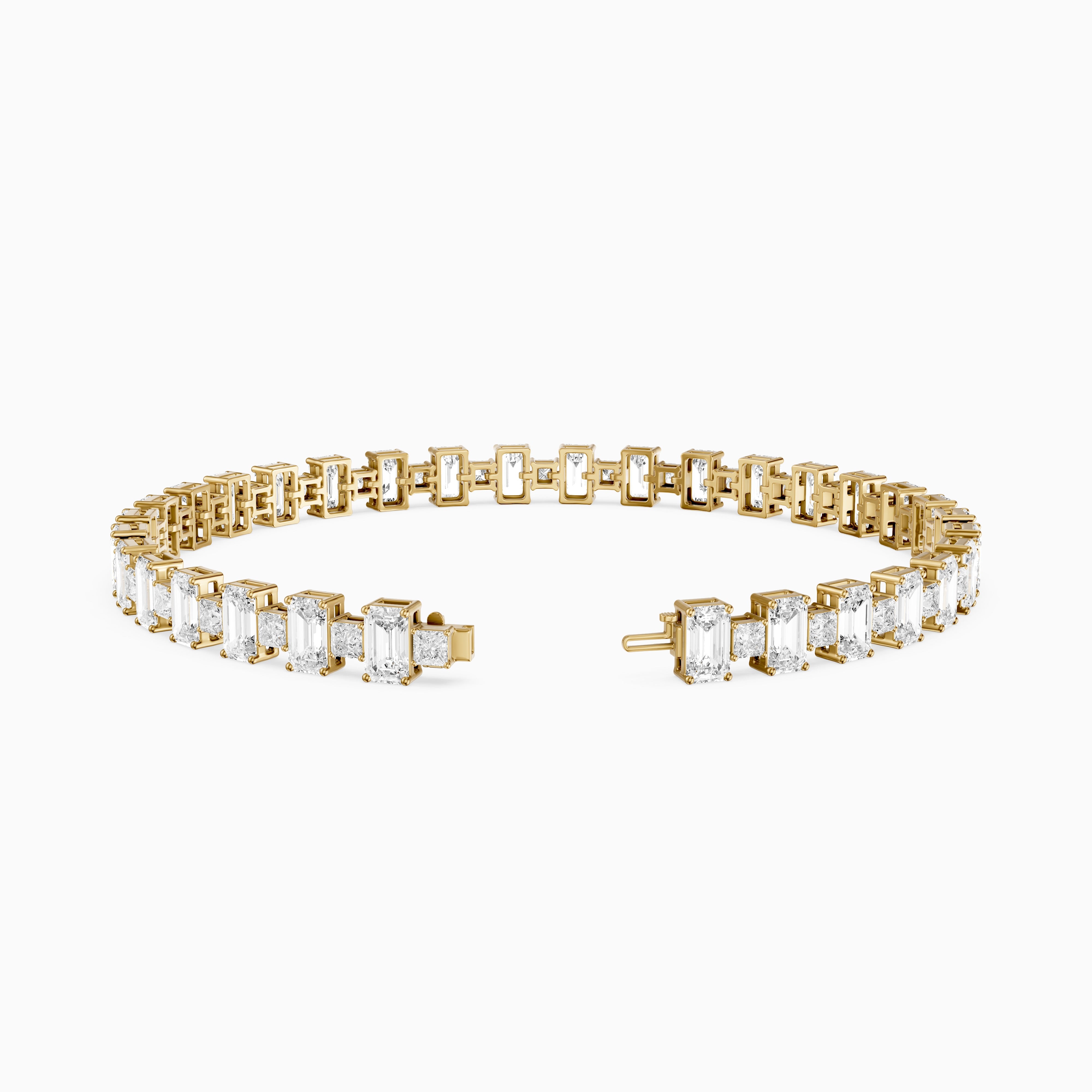 Corsima Emerald and Princess Cut Lab Grown Diamond Tennis Bracelet