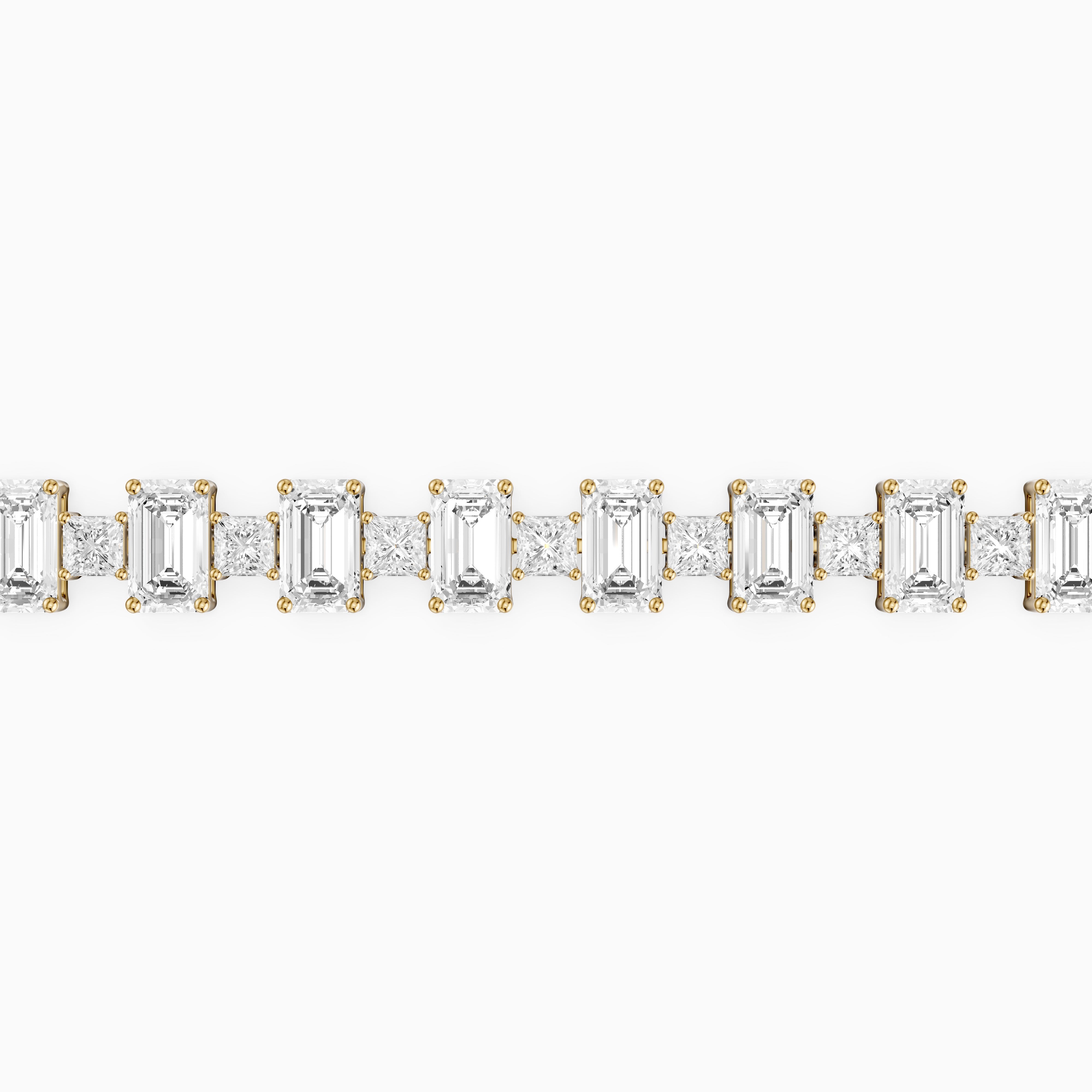Corsima Emerald and Princess Cut Lab Grown Diamond Tennis Bracelet