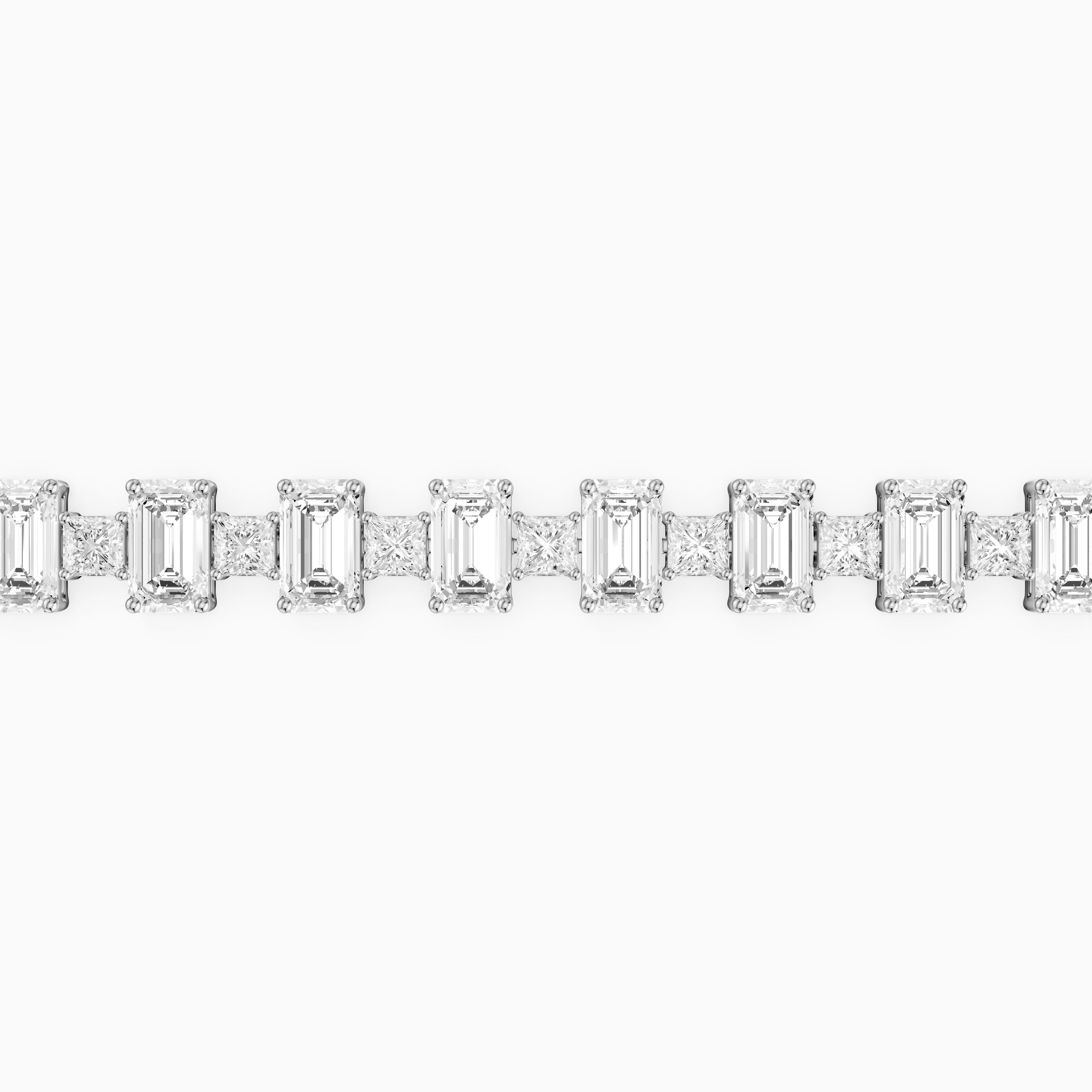 Corsima Emerald and Princess Cut Lab Grown Diamond Tennis Bracelet