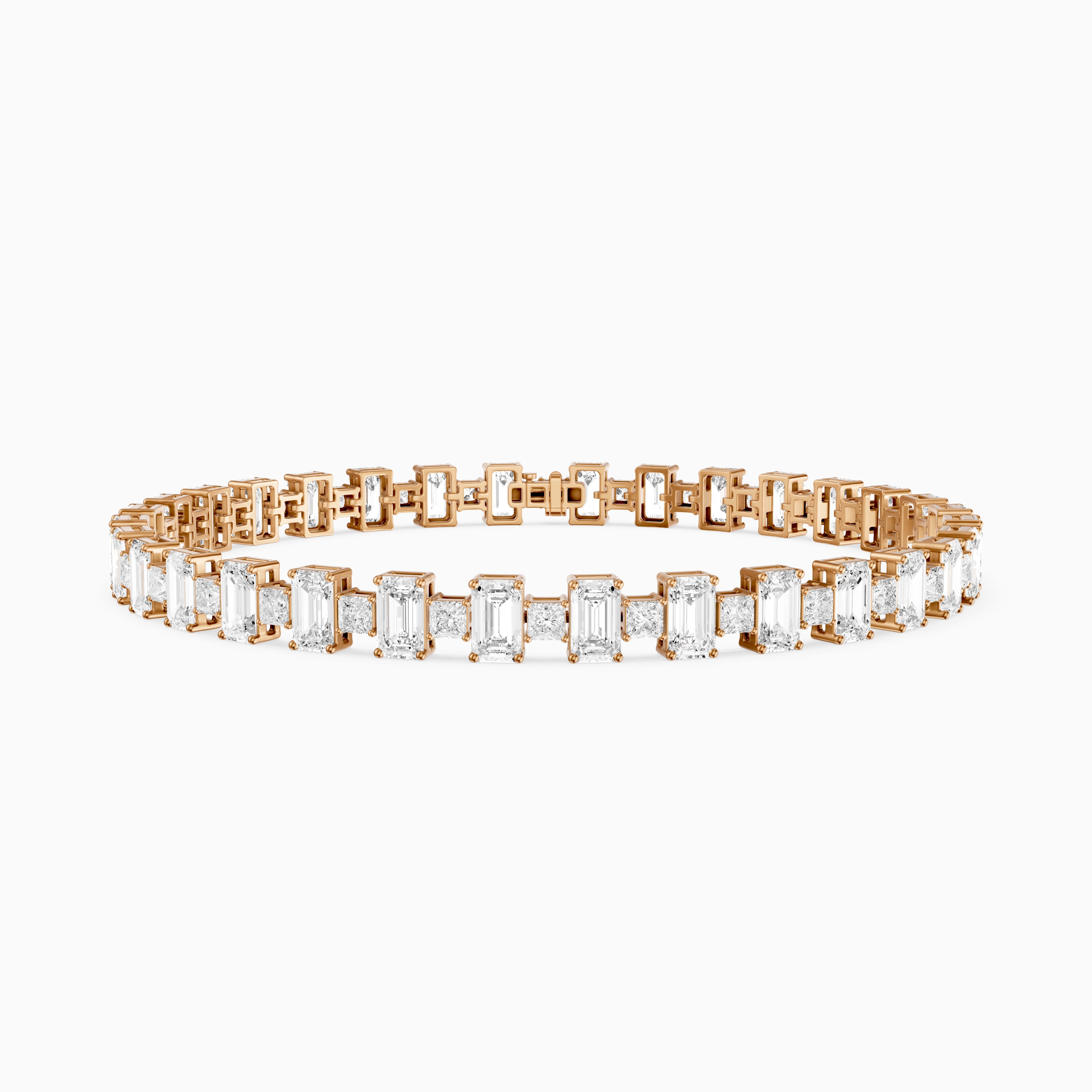 Corsima Emerald and Princess Cut Lab Grown Diamond Tennis Bracelet