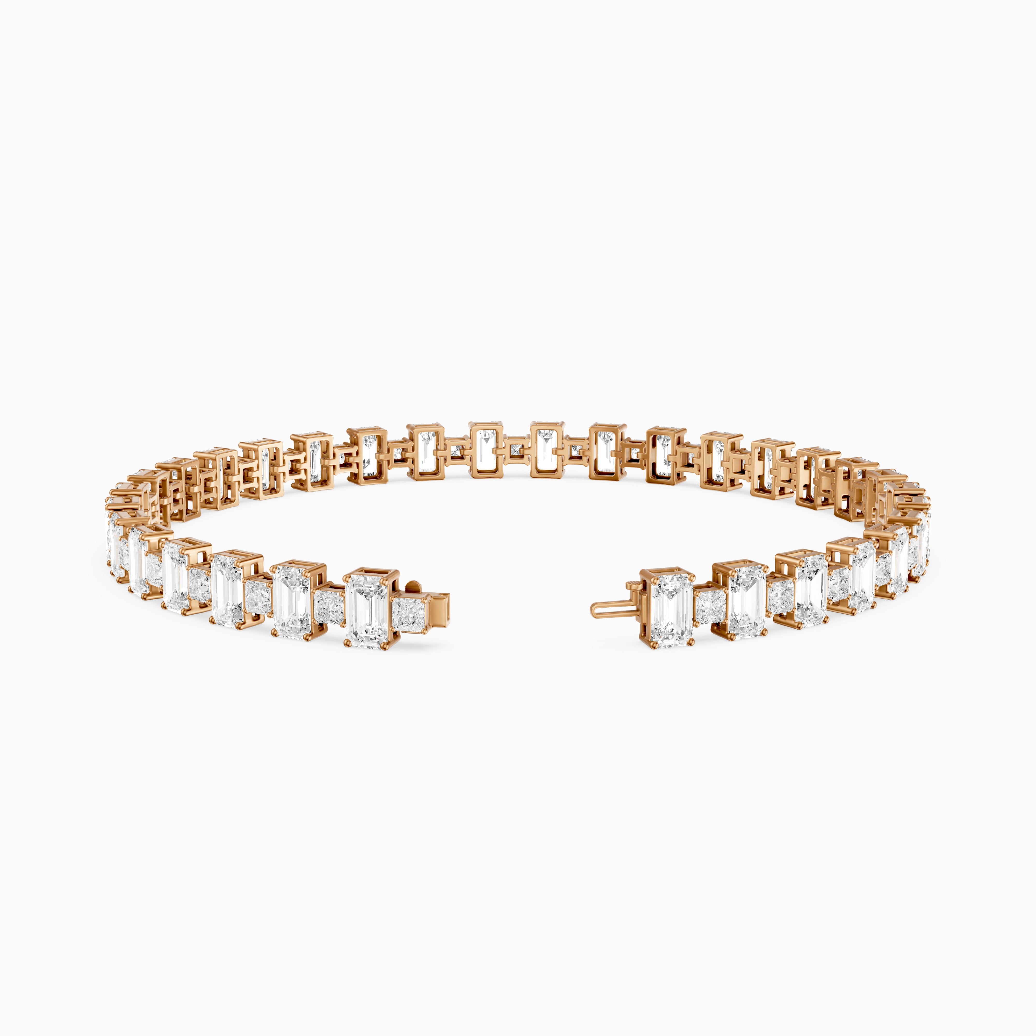 Corsima Emerald and Princess Cut Lab Grown Diamond Tennis Bracelet