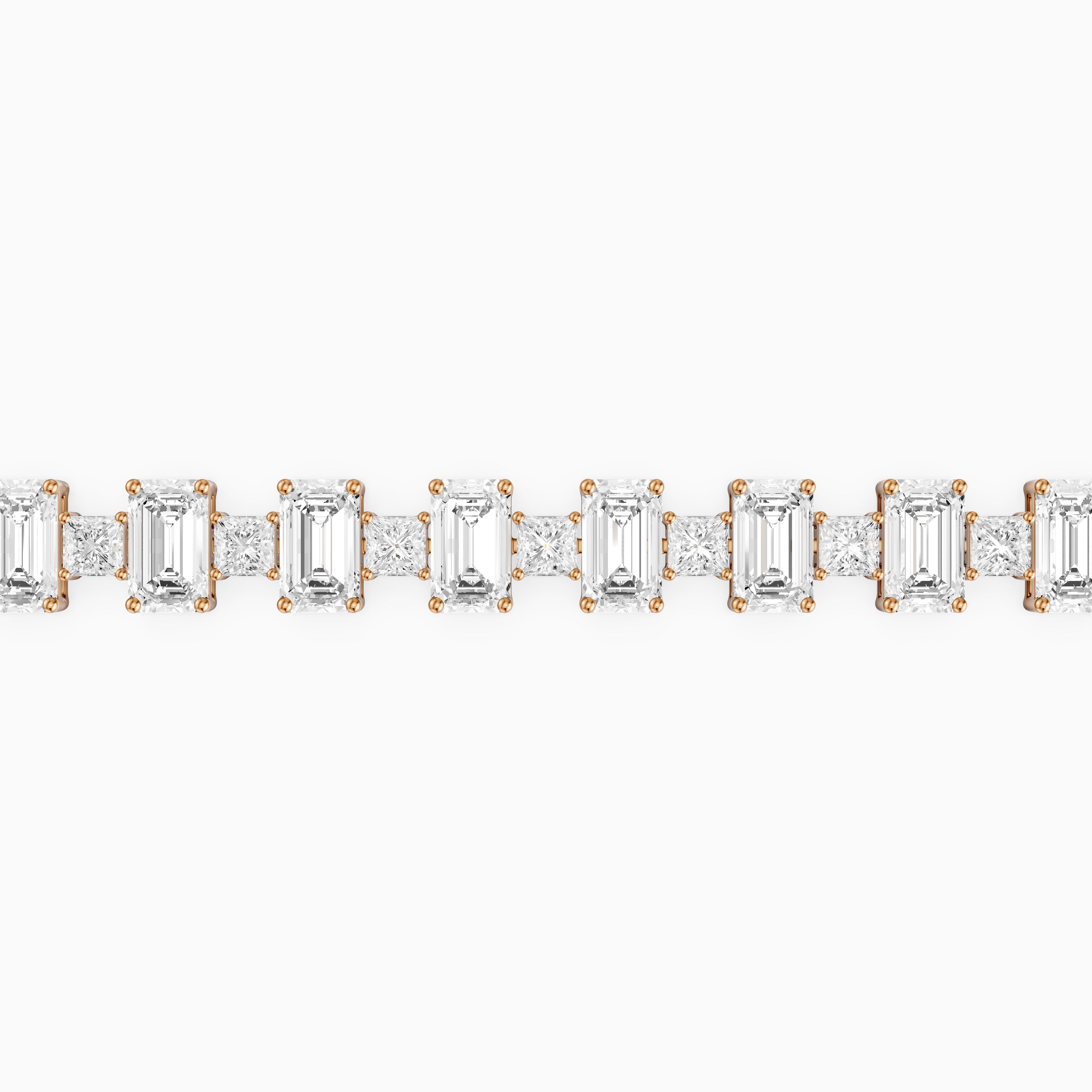 Corsima Emerald and Princess Cut Lab Grown Diamond Tennis Bracelet