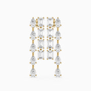 Delta Dual Linear Pear and Emerald Cut Lab Grown Diamond Dangle Earrings