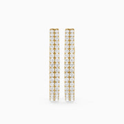 Lilou Round Lab Grown Diamond Double Row Pavé Hoop Earrings