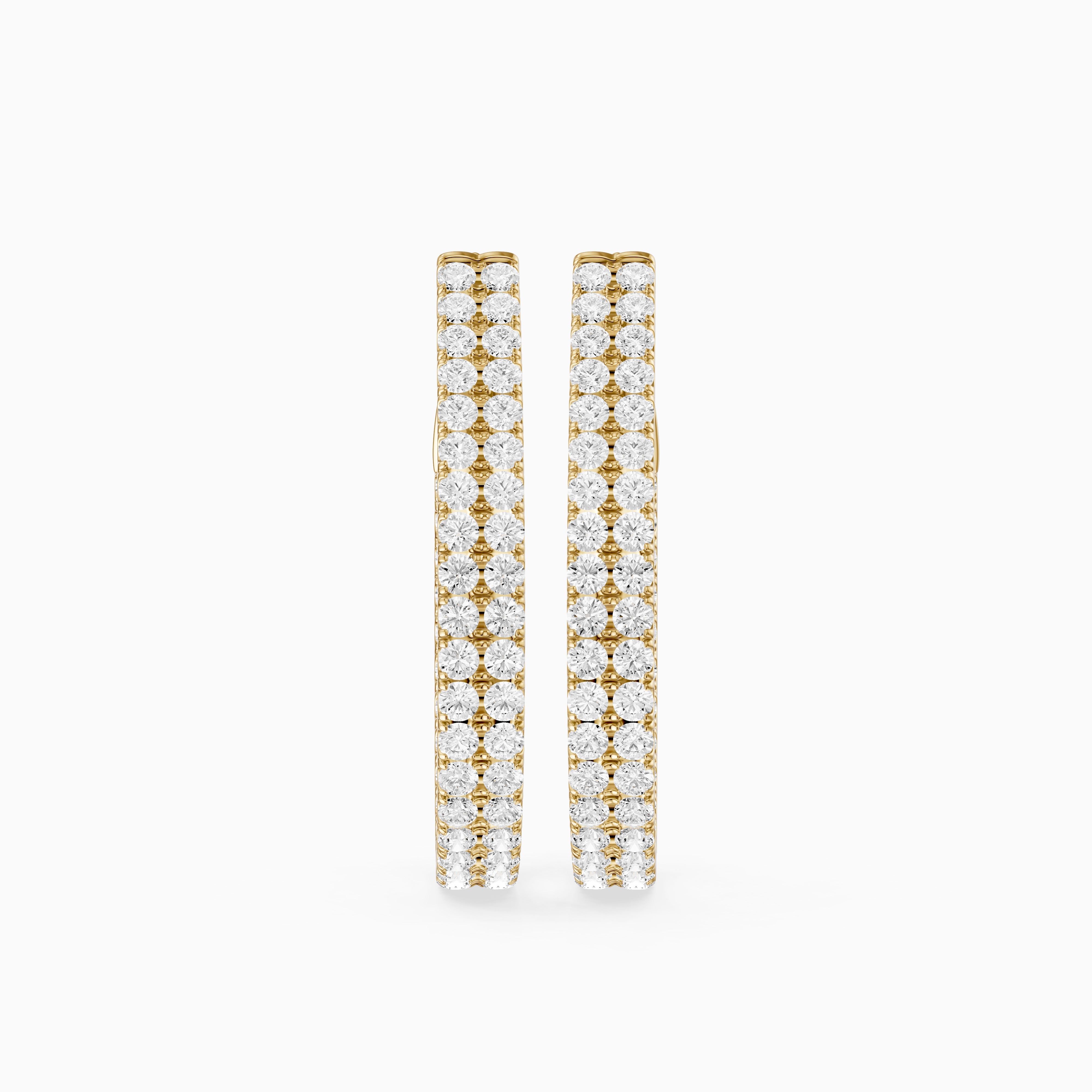 Lilou Round Lab Grown Diamond Double Row Pavé Hoop Earrings