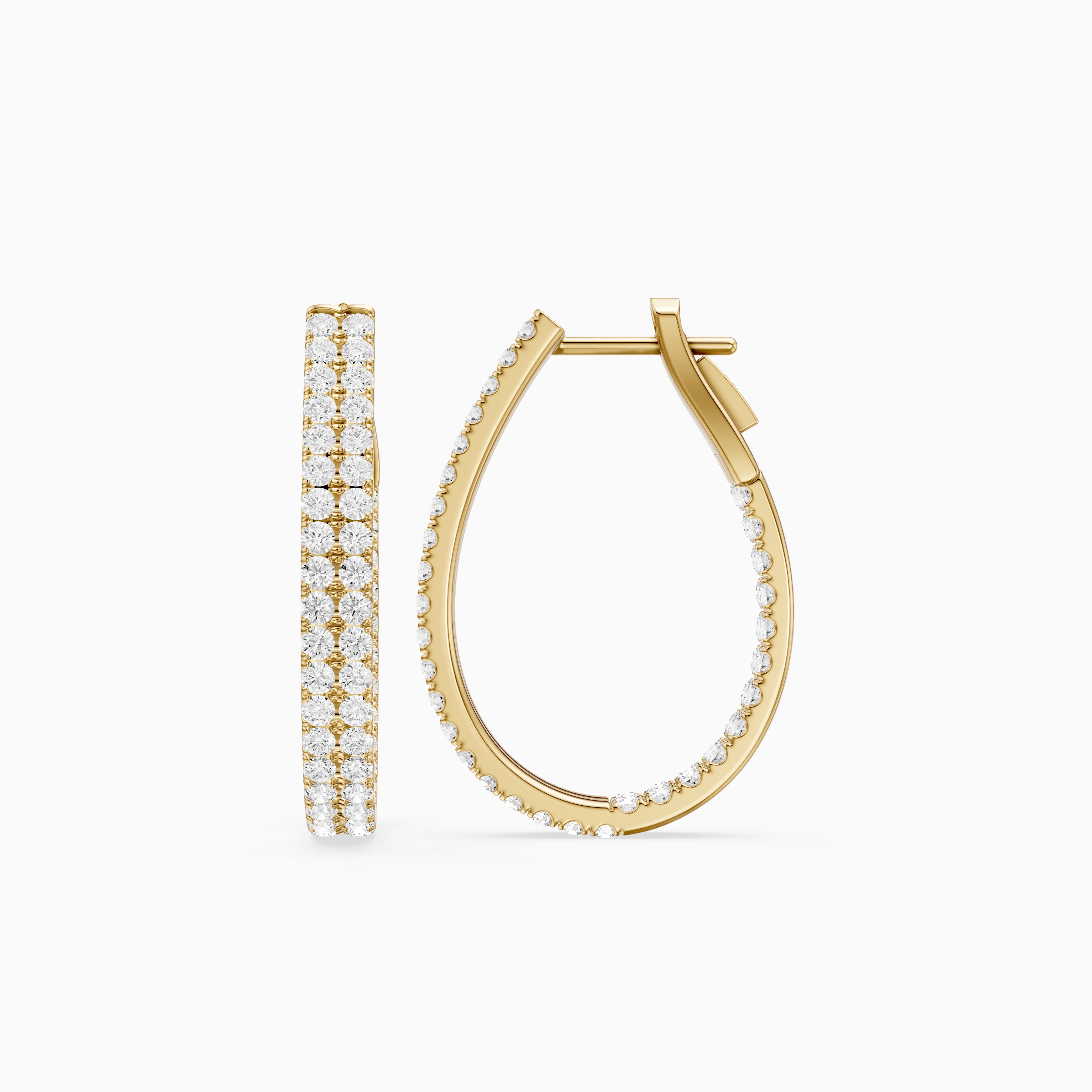 Lilou Round Lab Grown Diamond Double Row Pavé Hoop Earrings