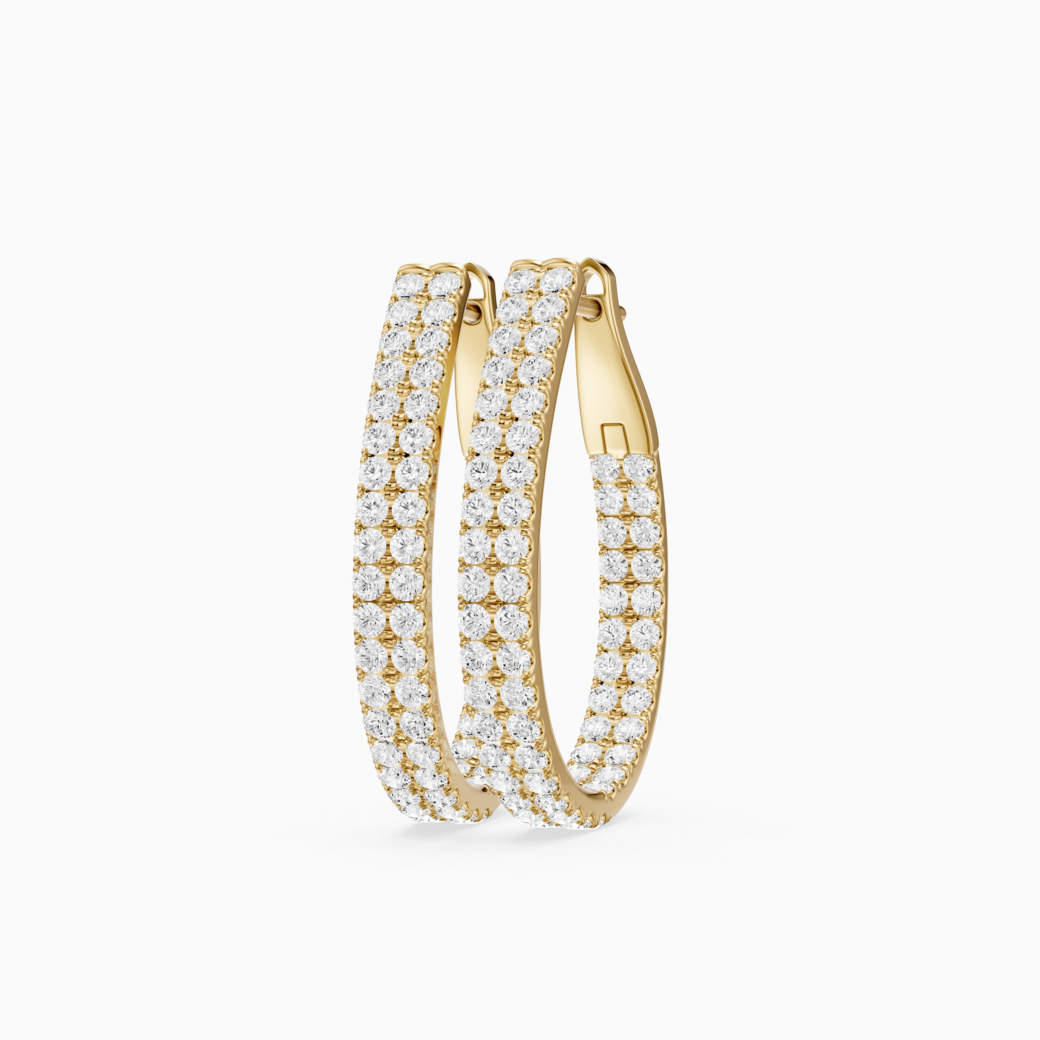 Lilou Round Lab Grown Diamond Double Row Pavé Hoop Earrings