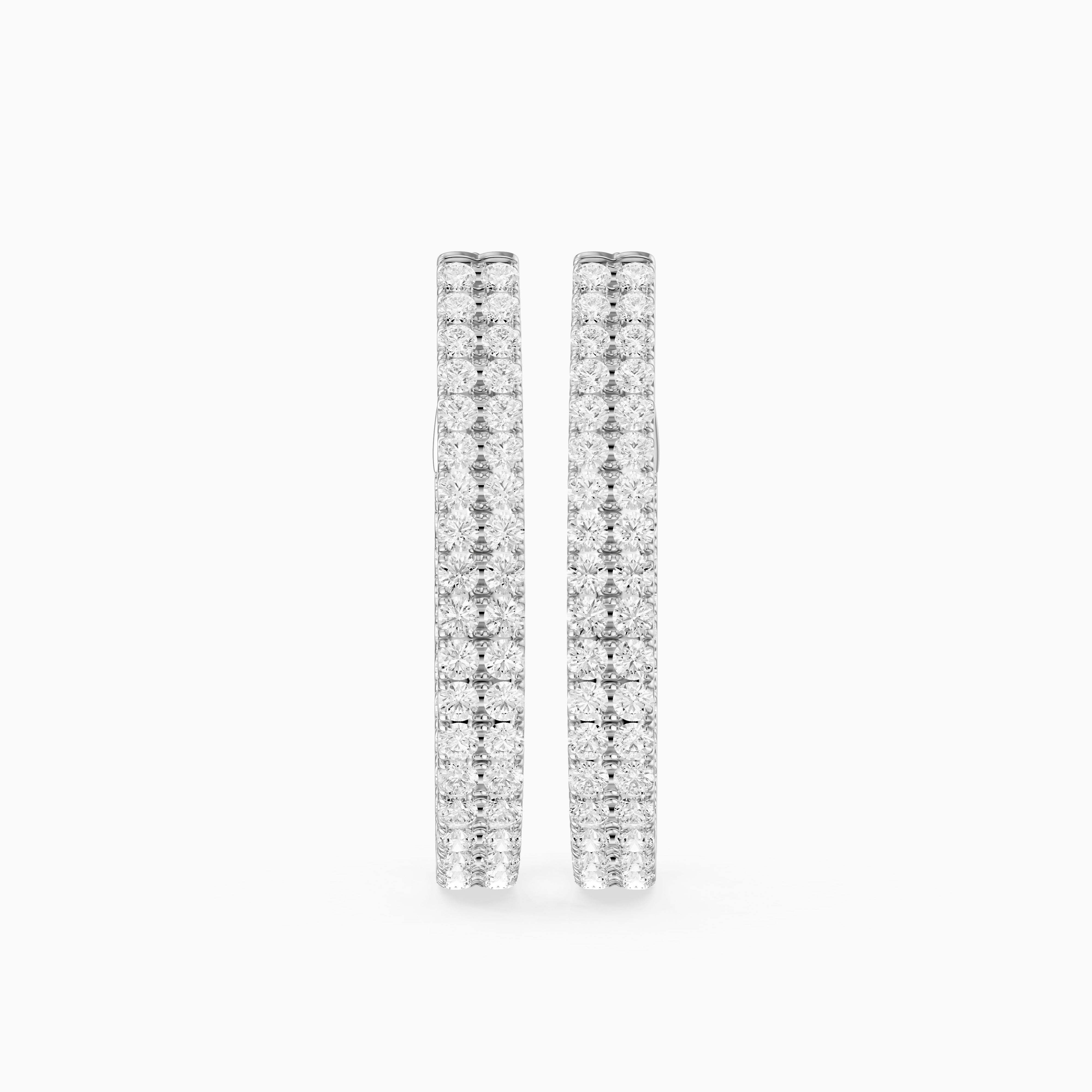 Lilou Round Lab Grown Diamond Double Row Pavé Hoop Earrings