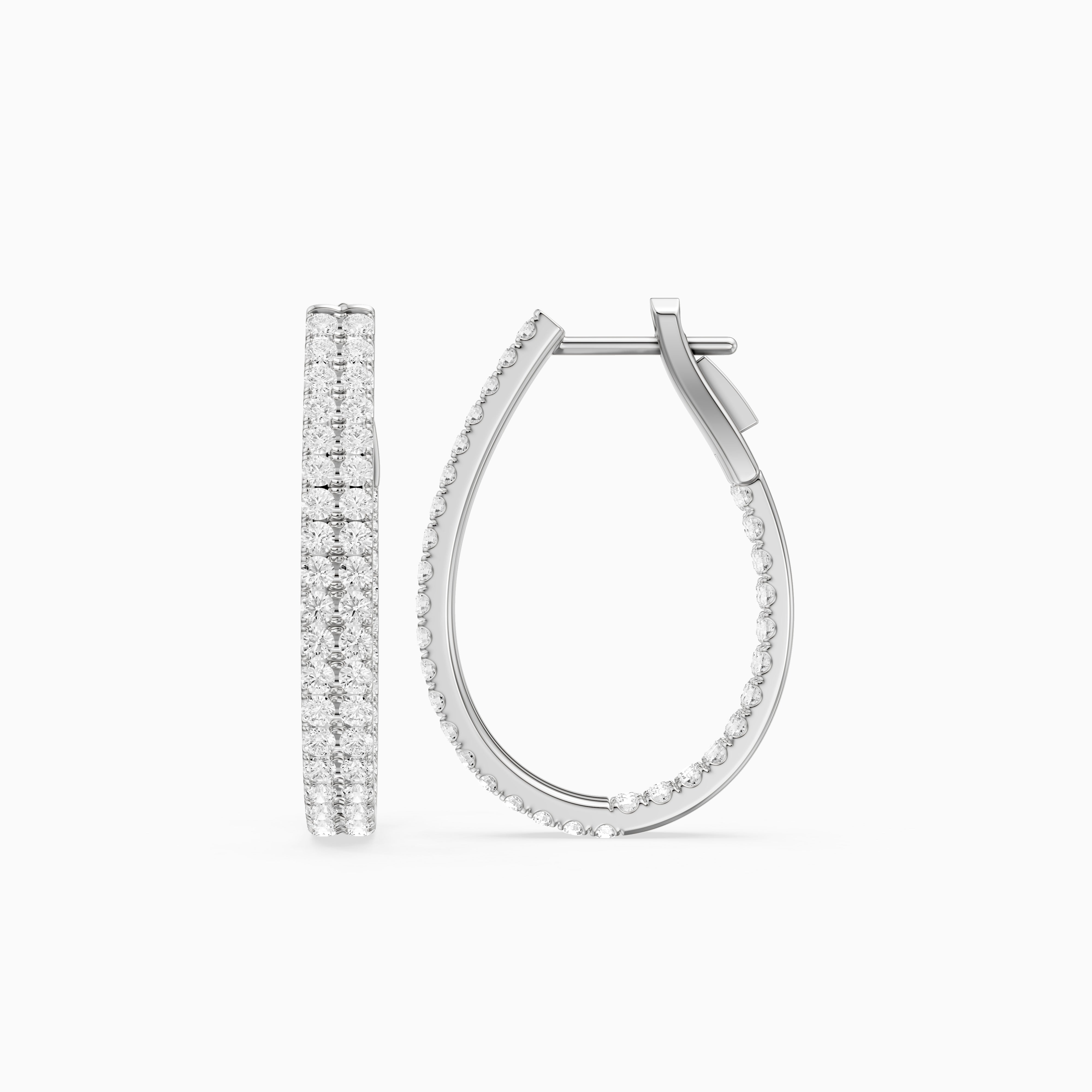Lilou Round Lab Grown Diamond Double Row Pavé Hoop Earrings