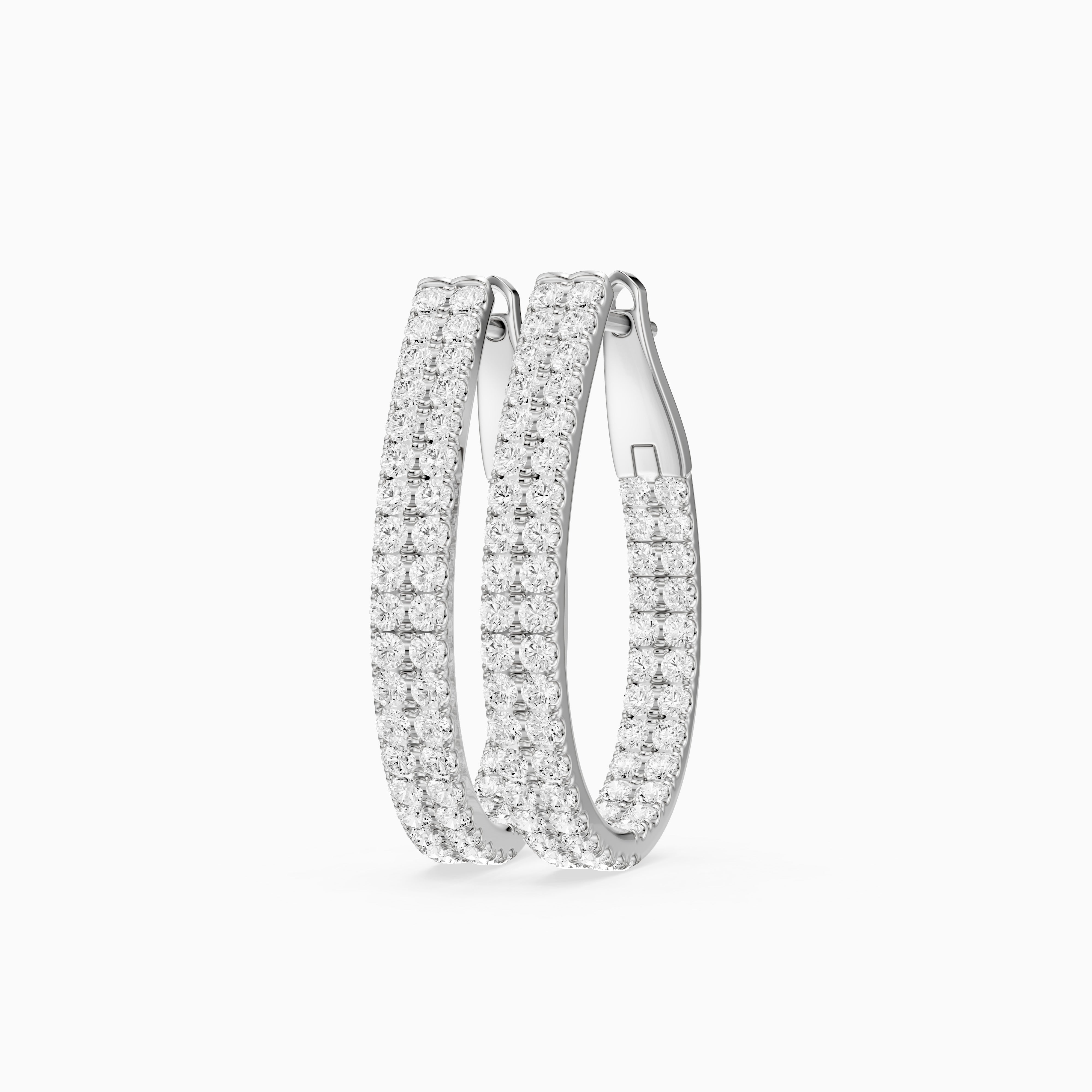 Lilou Round Lab Grown Diamond Double Row Pavé Hoop Earrings