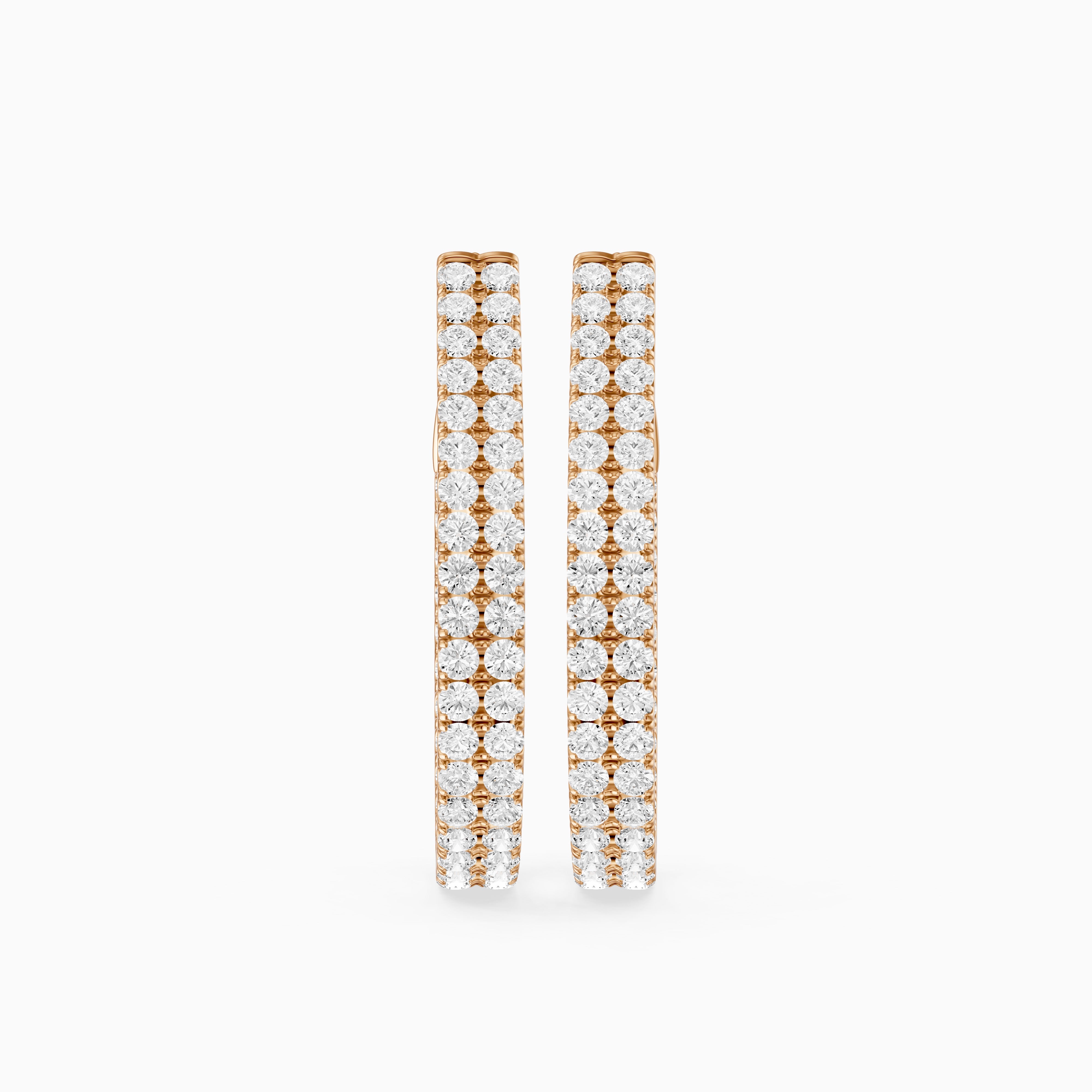 Lilou Round Lab Grown Diamond Double Row Pavé Hoop Earrings