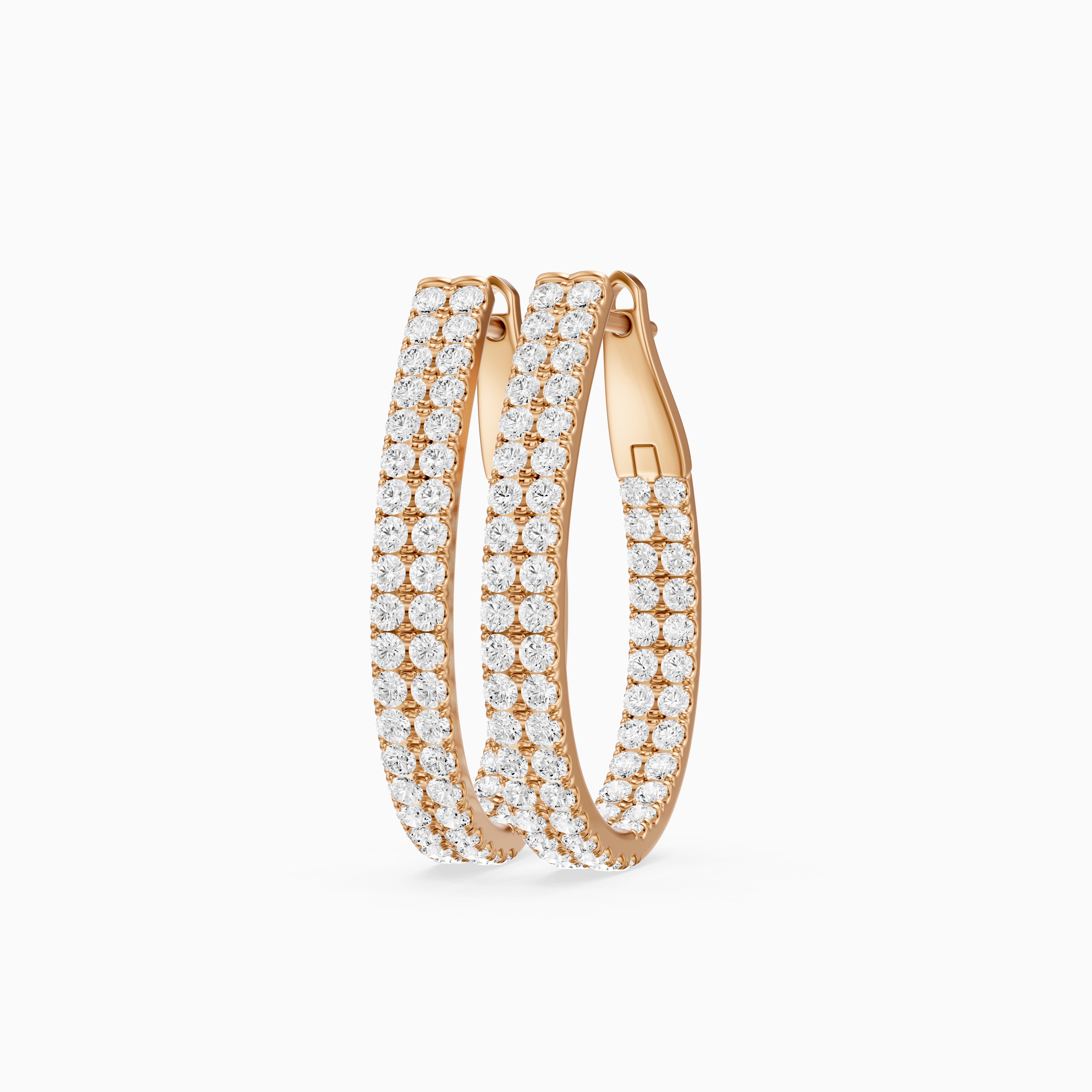 Lilou Round Lab Grown Diamond Double Row Pavé Hoop Earrings