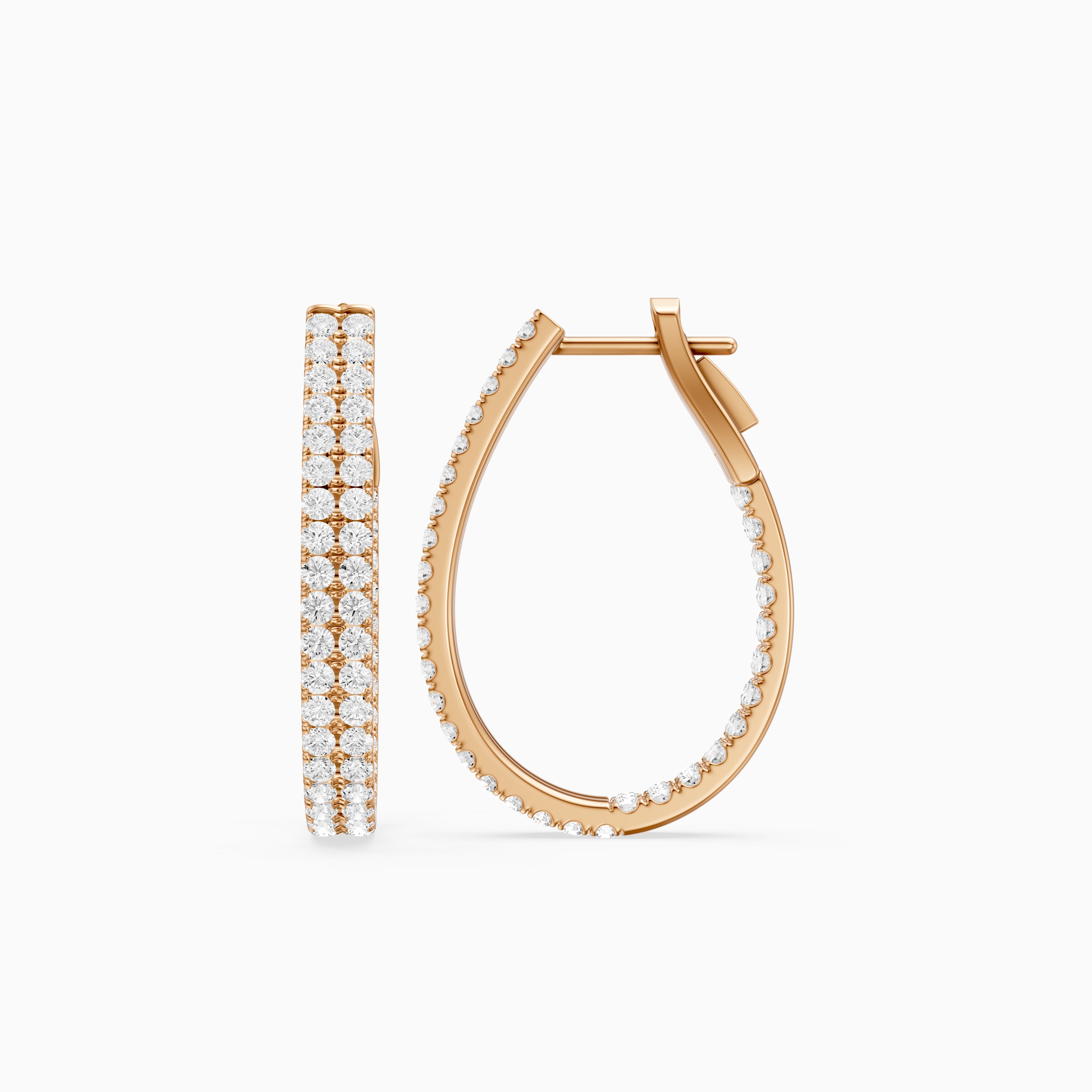 Lilou Round Lab Grown Diamond Double Row Pavé Hoop Earrings