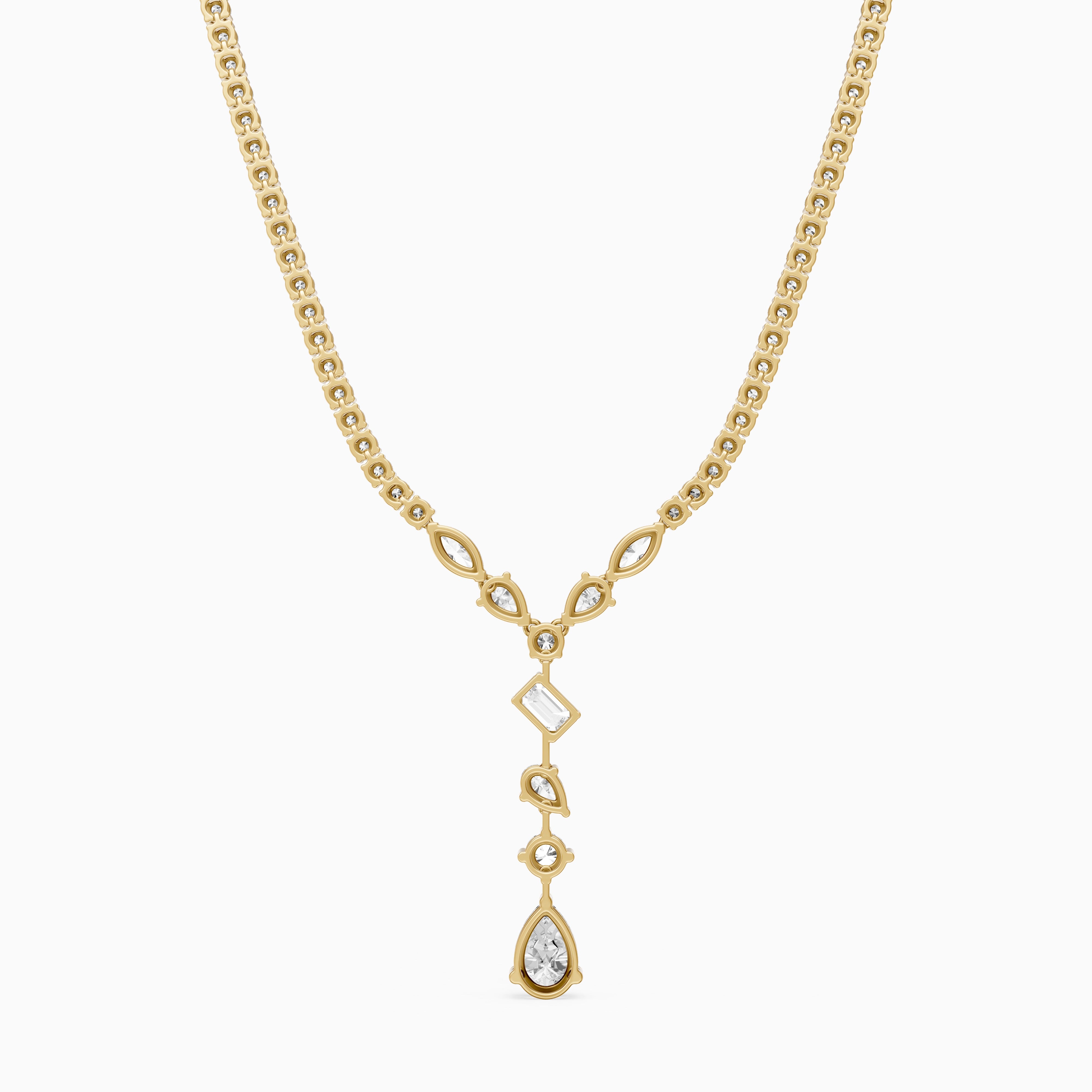 Yaretzi Pear and Emerald Cut Lab-Diamond Lariat Necklace