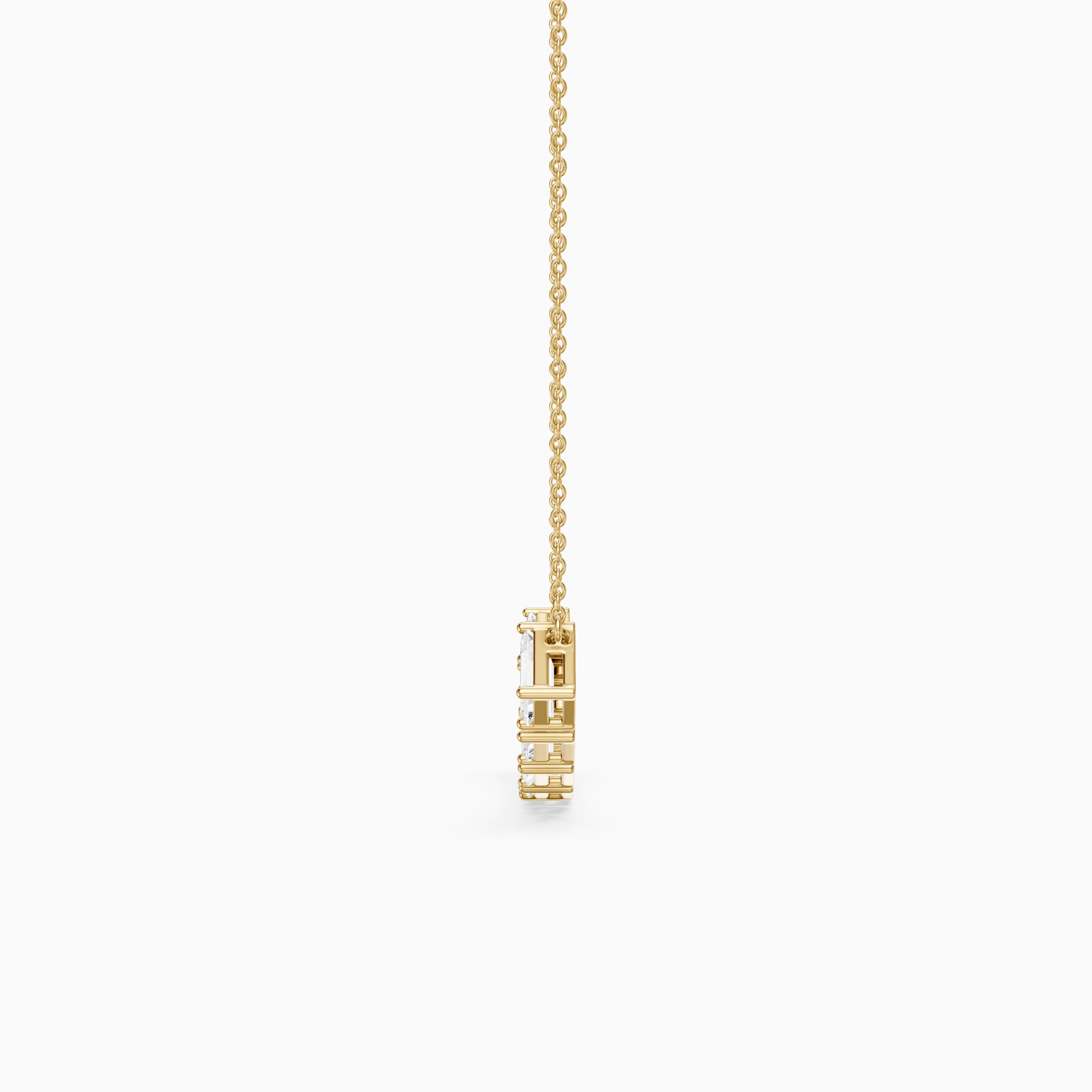 Elaine Emerald Cut Lab Grown Diamond Bar Necklace