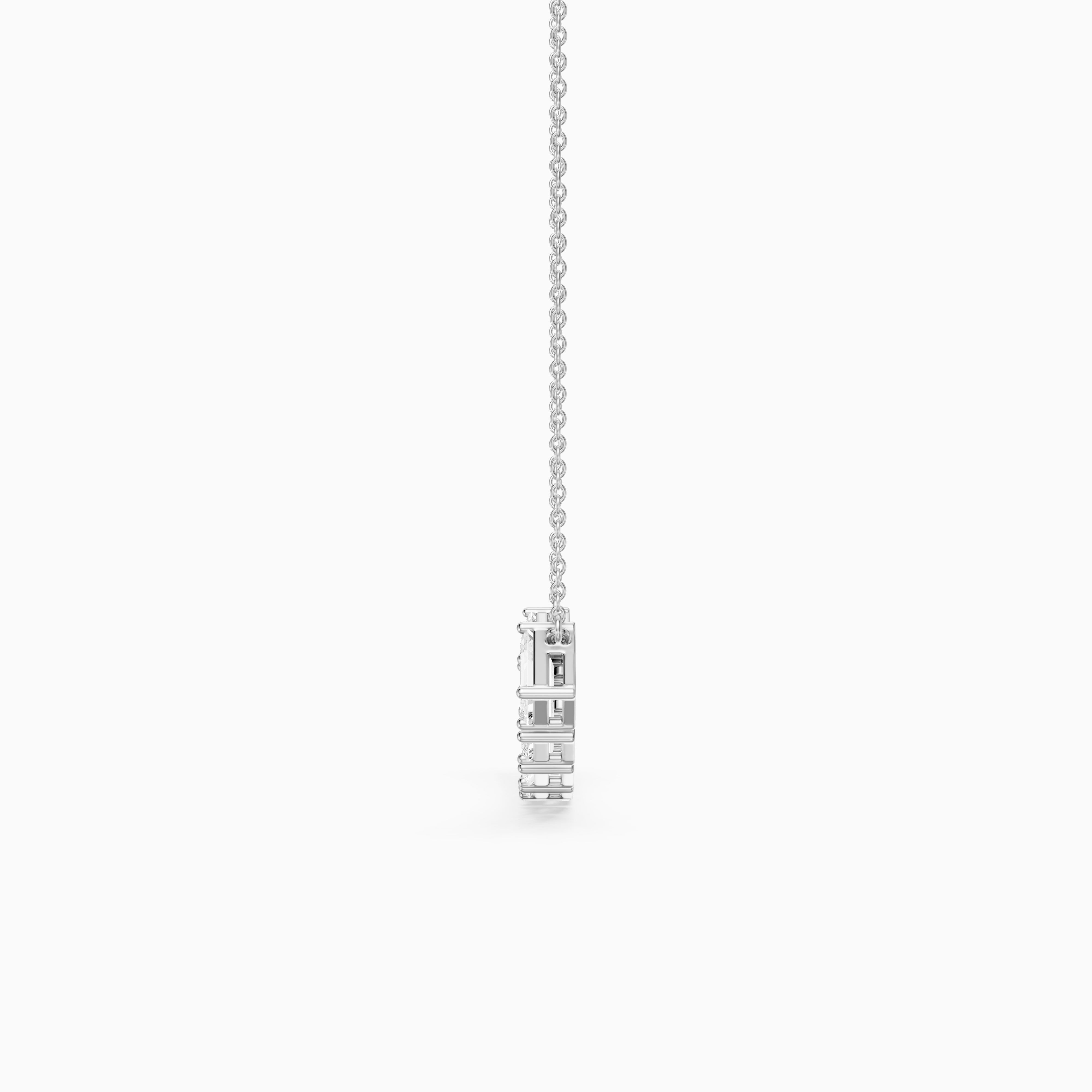 Elaine Emerald Cut Lab Grown Diamond Bar Necklace