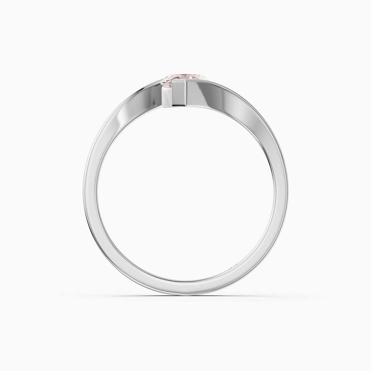 Cia Marquise Cut Solitaire Bypass Shank Pink Lab Grown Diamond Ring
