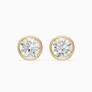Meliora Round Cut Lab Grown Diamond Solitaire Bezel Stud Earrings