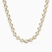 Alondra Pear Lab Grown Diamond East West Bezel Set Tennis Necklace