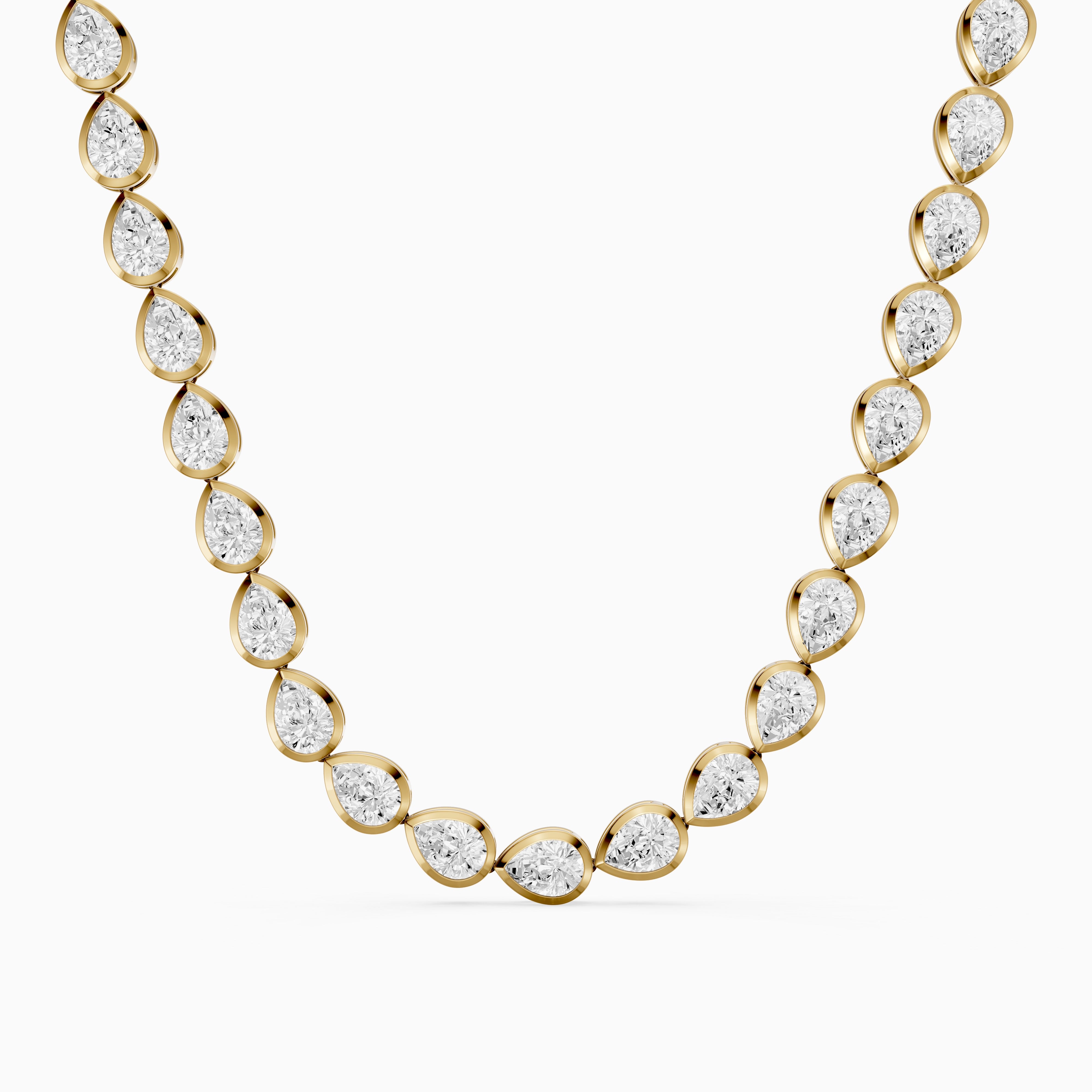 Alondra Pear Lab Grown Diamond East West Bezel Set Tennis Necklace
