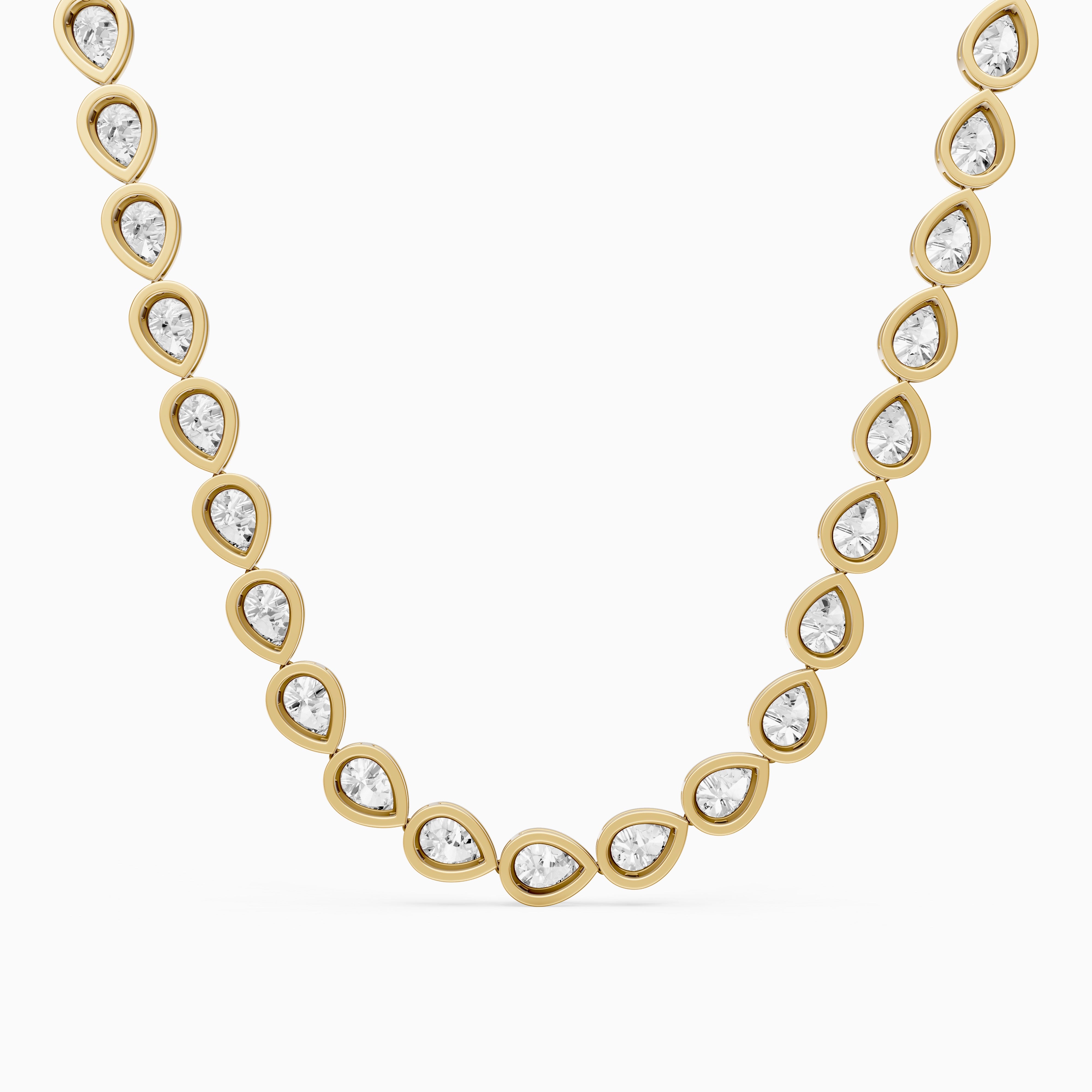 Alondra Pear Lab Grown Diamond East West Bezel Set Tennis Necklace