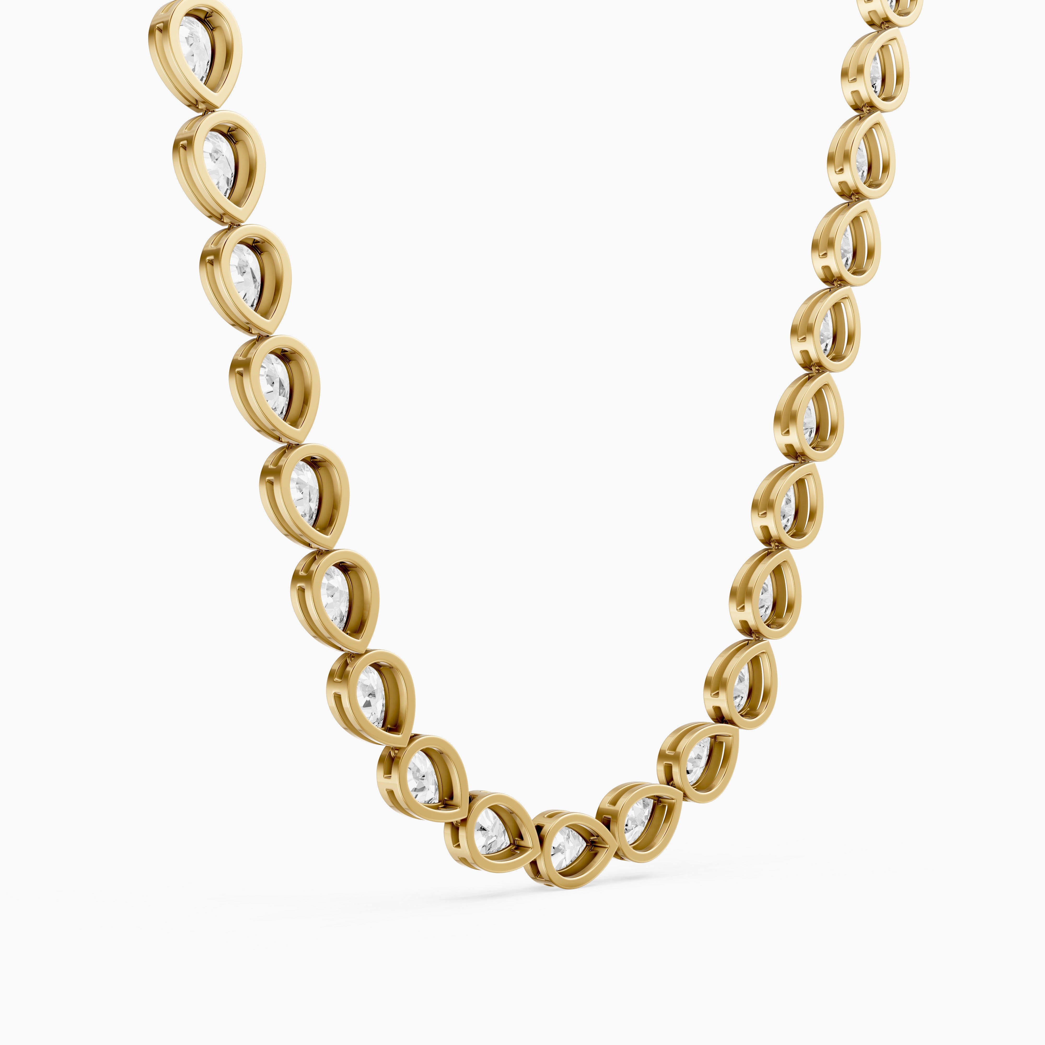 Alondra Pear Lab Grown Diamond East West Bezel Set Tennis Necklace
