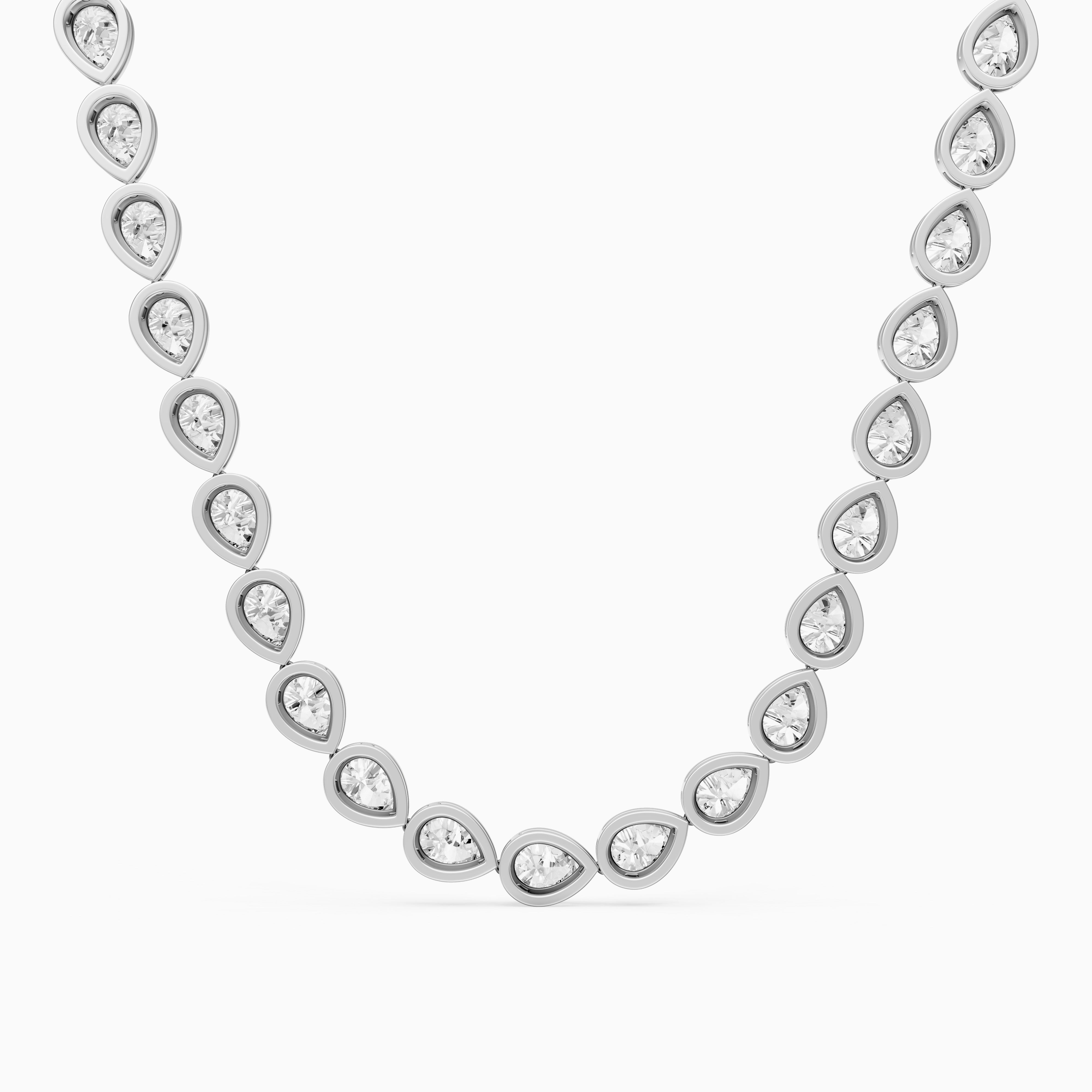 Alondra Pear Lab Grown Diamond East West Bezel Set Tennis Necklace