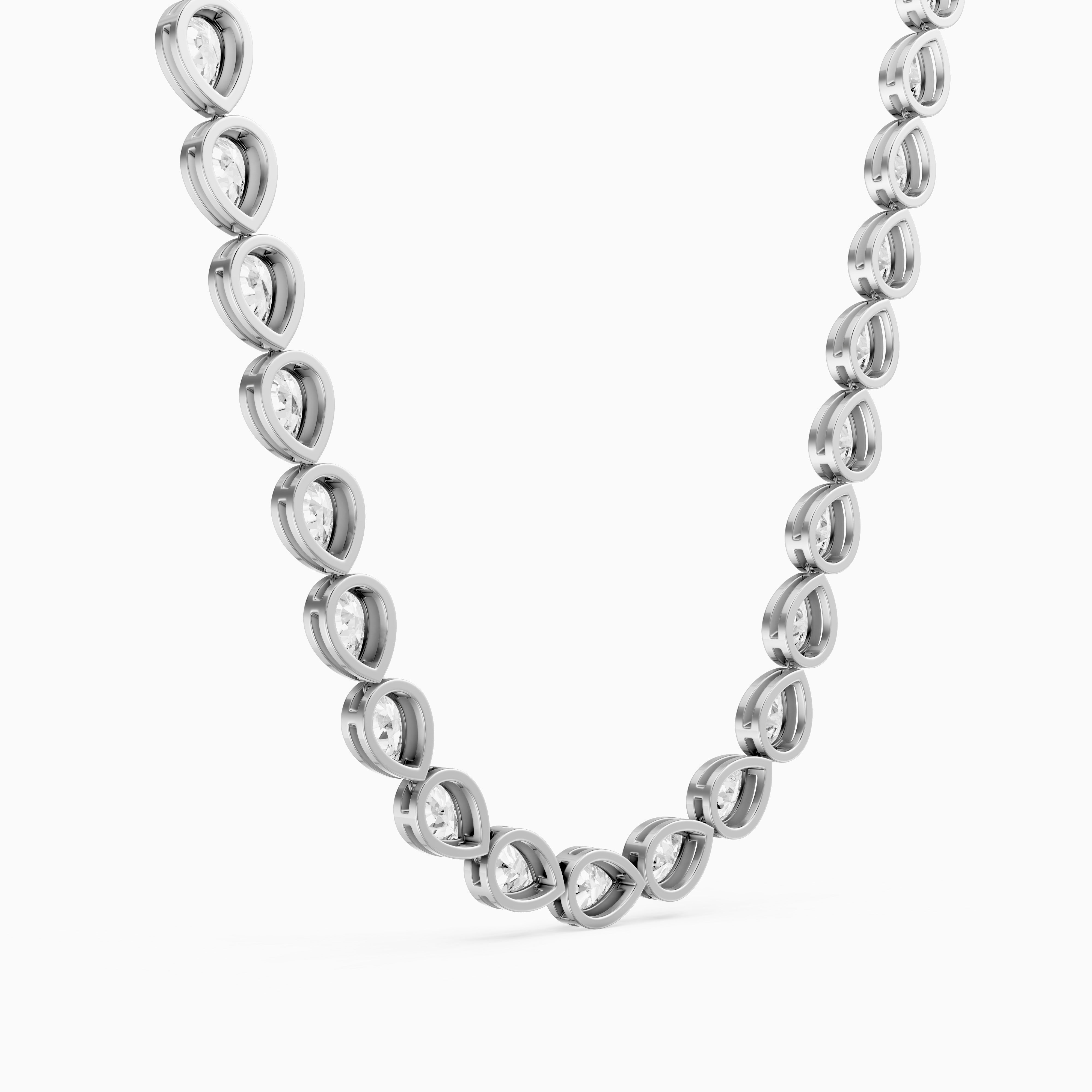 Alondra Pear Lab Grown Diamond East West Bezel Set Tennis Necklace