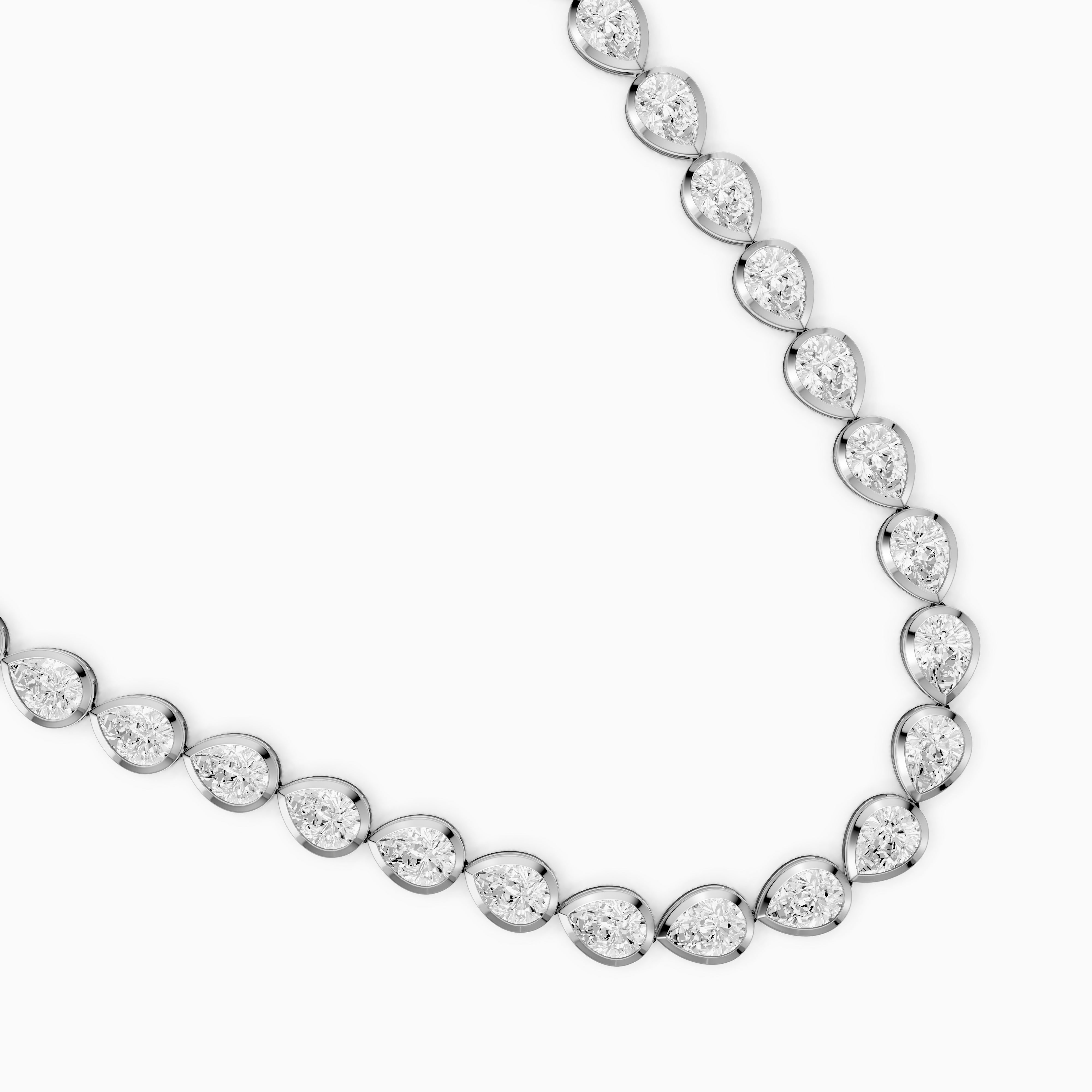 Alondra Pear Lab Grown Diamond East West Bezel Set Tennis Necklace