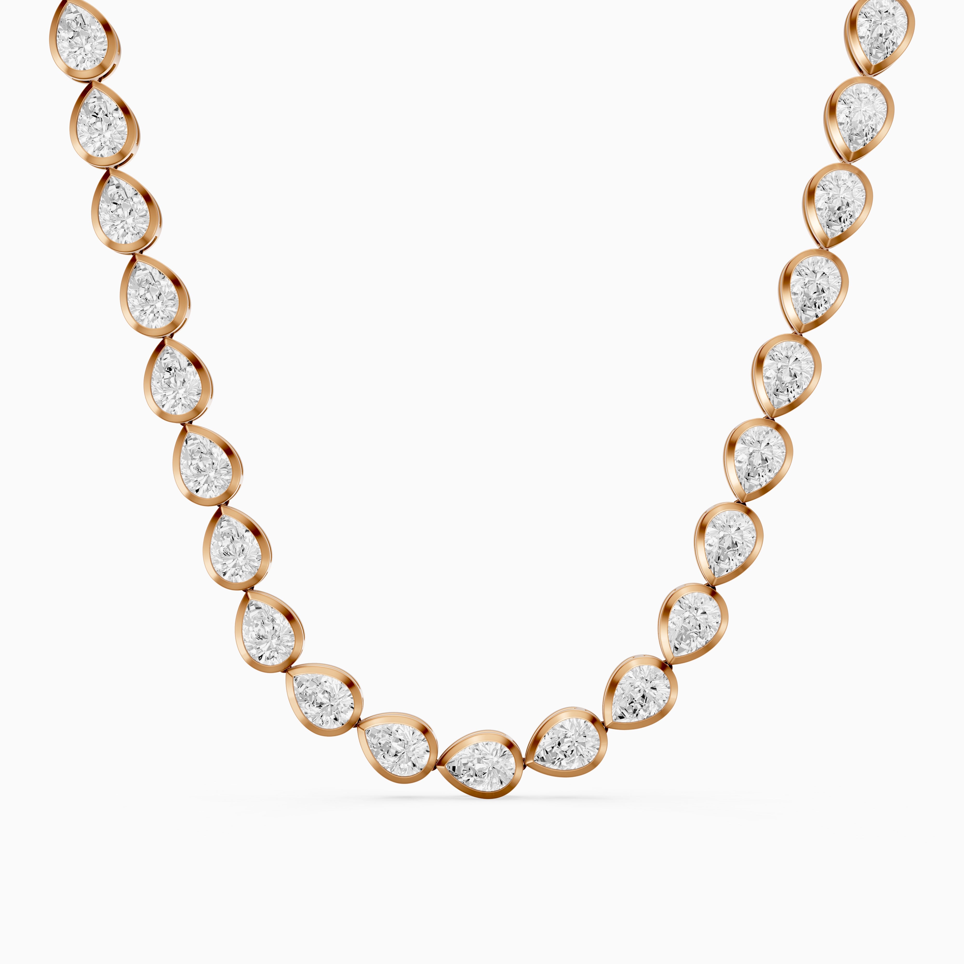 Alondra Pear Lab Grown Diamond East West Bezel Set Tennis Necklace
