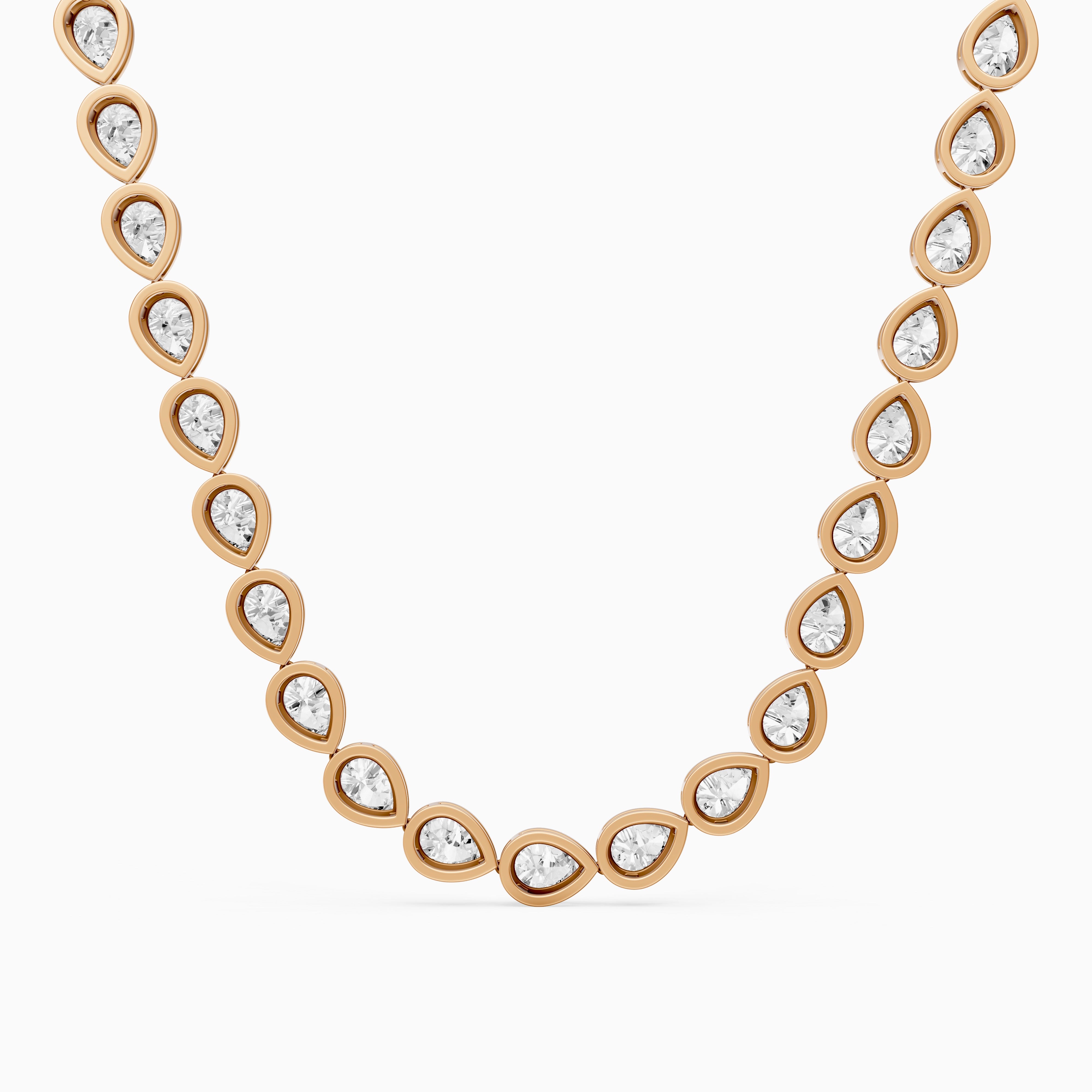 Alondra Pear Lab Grown Diamond East West Bezel Set Tennis Necklace