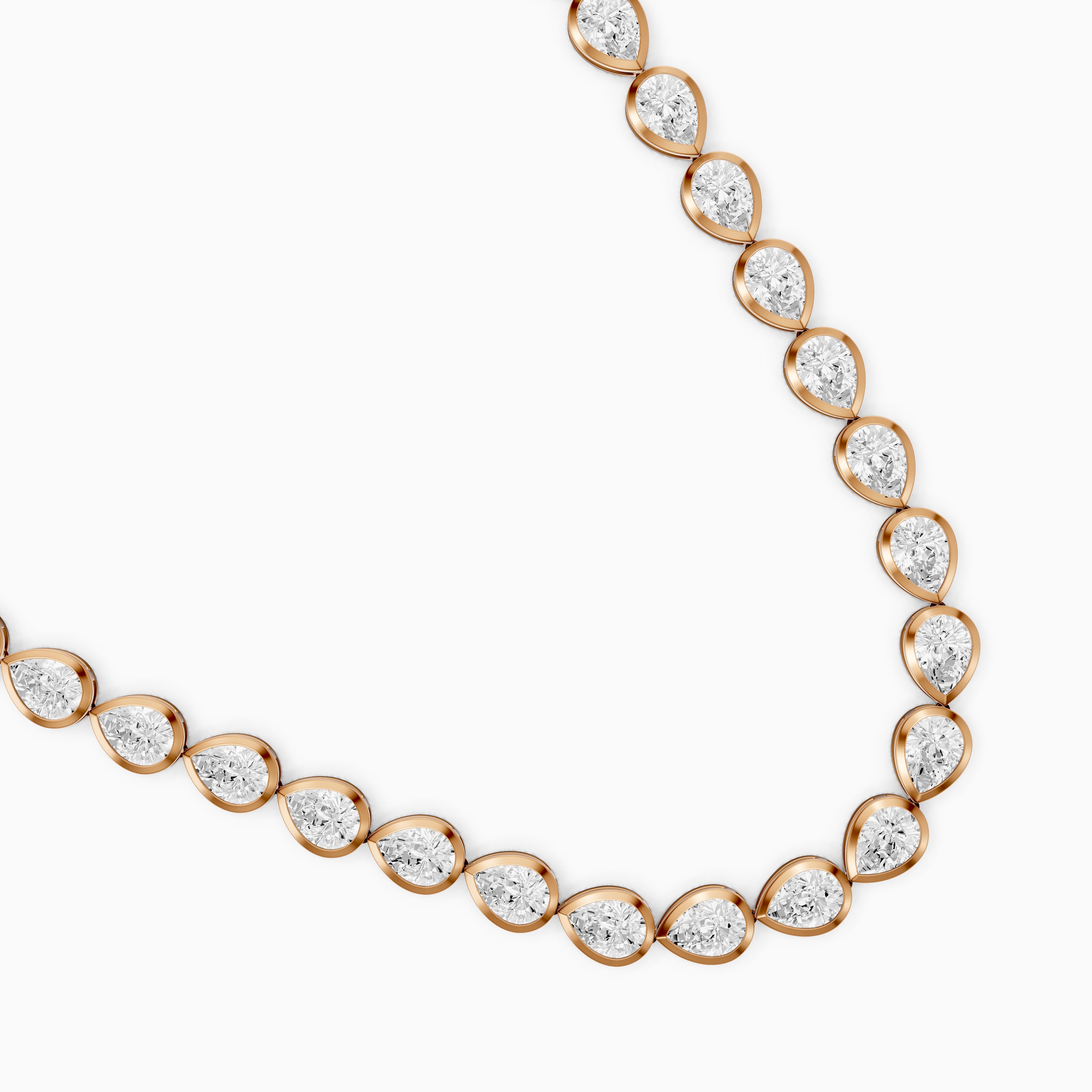 Alondra Pear Lab Grown Diamond East West Bezel Set Tennis Necklace