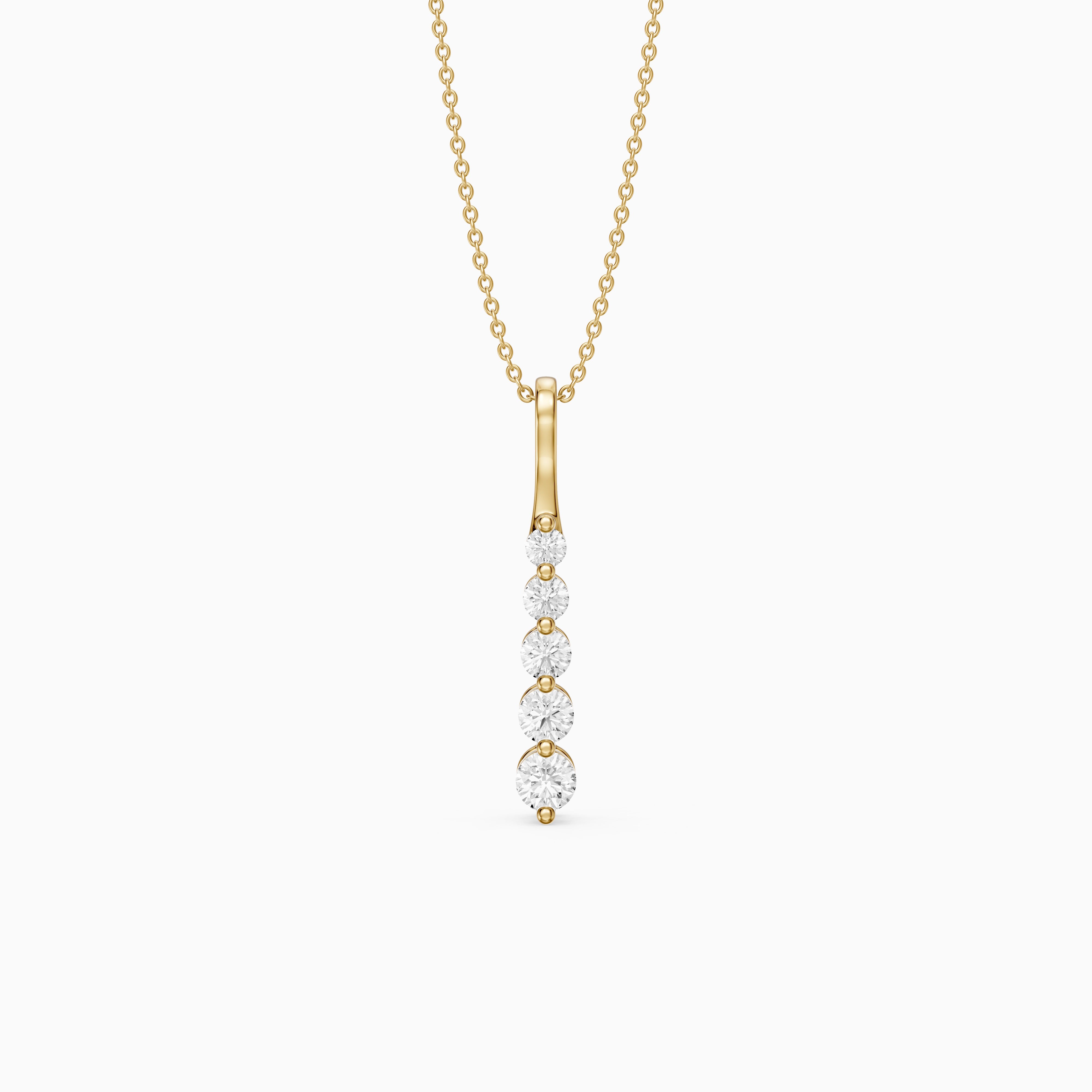 Joanna Graduated Round Lab Grown Diamond Drop Pendant