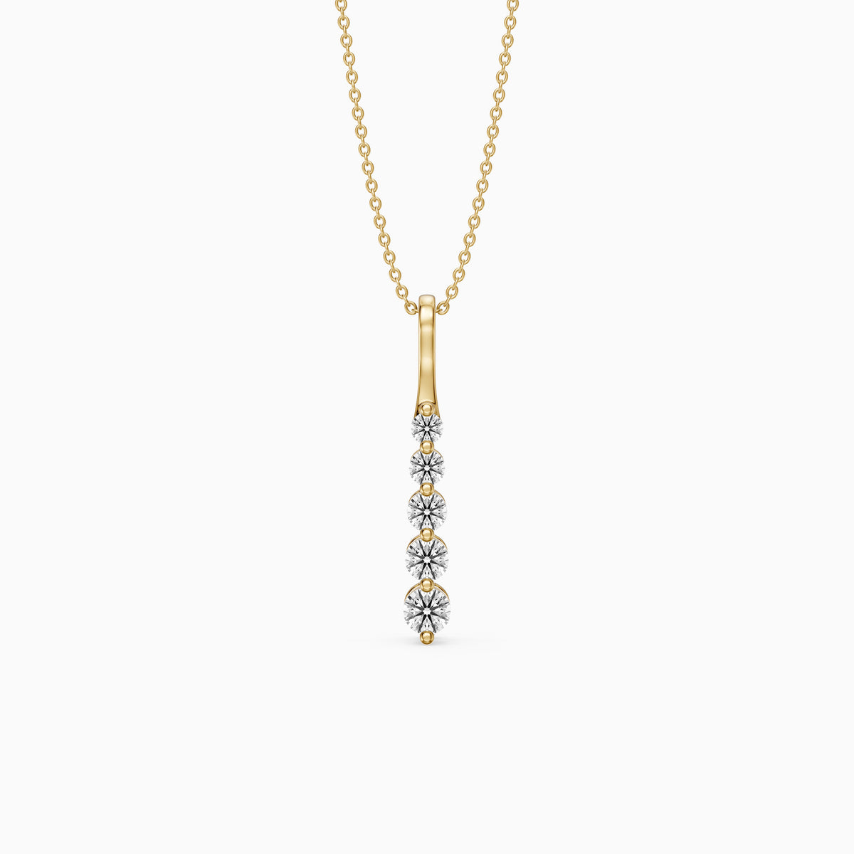 Joanna Graduated Round Lab Grown Diamond Drop Pendant