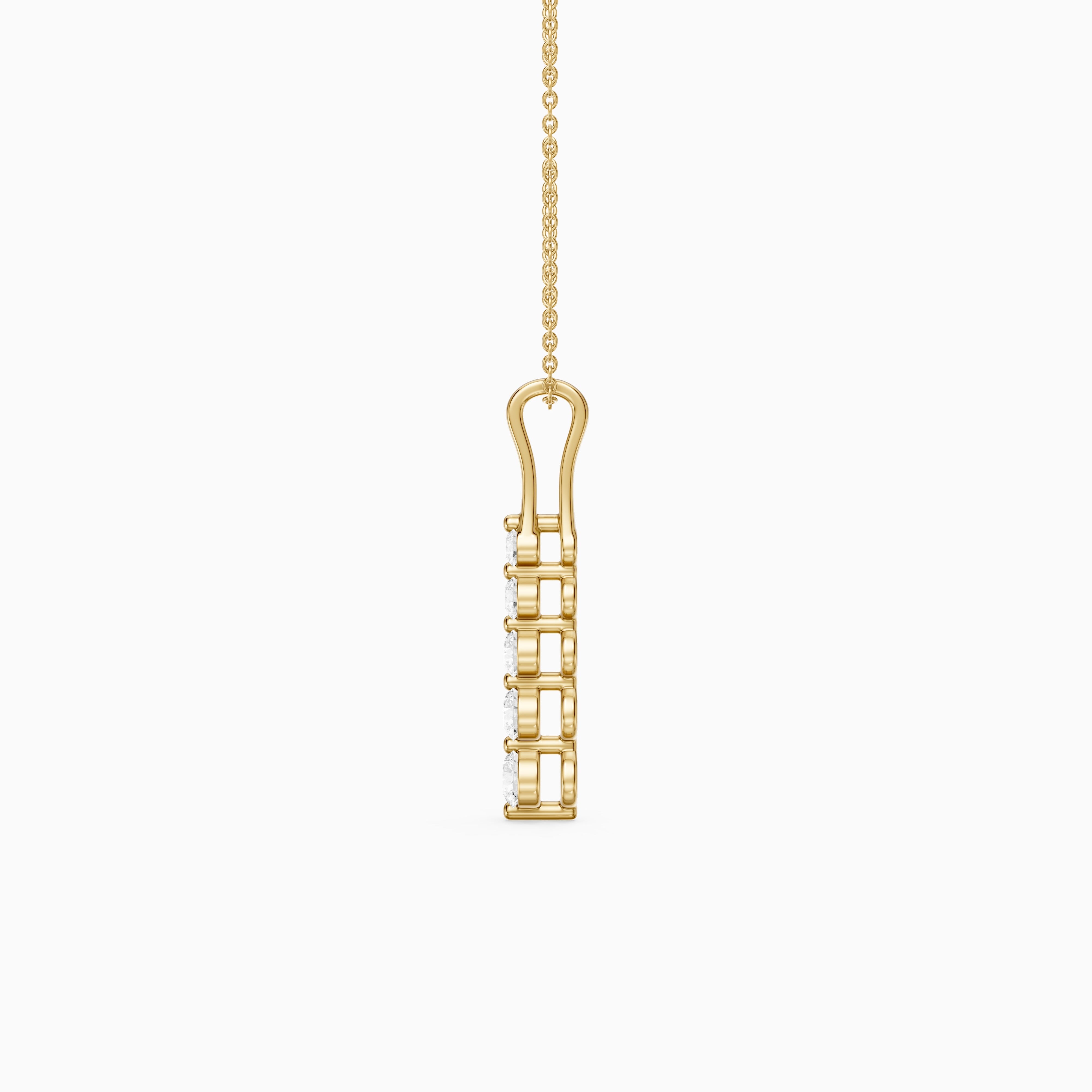 Joanna Graduated Round Lab Grown Diamond Drop Pendant