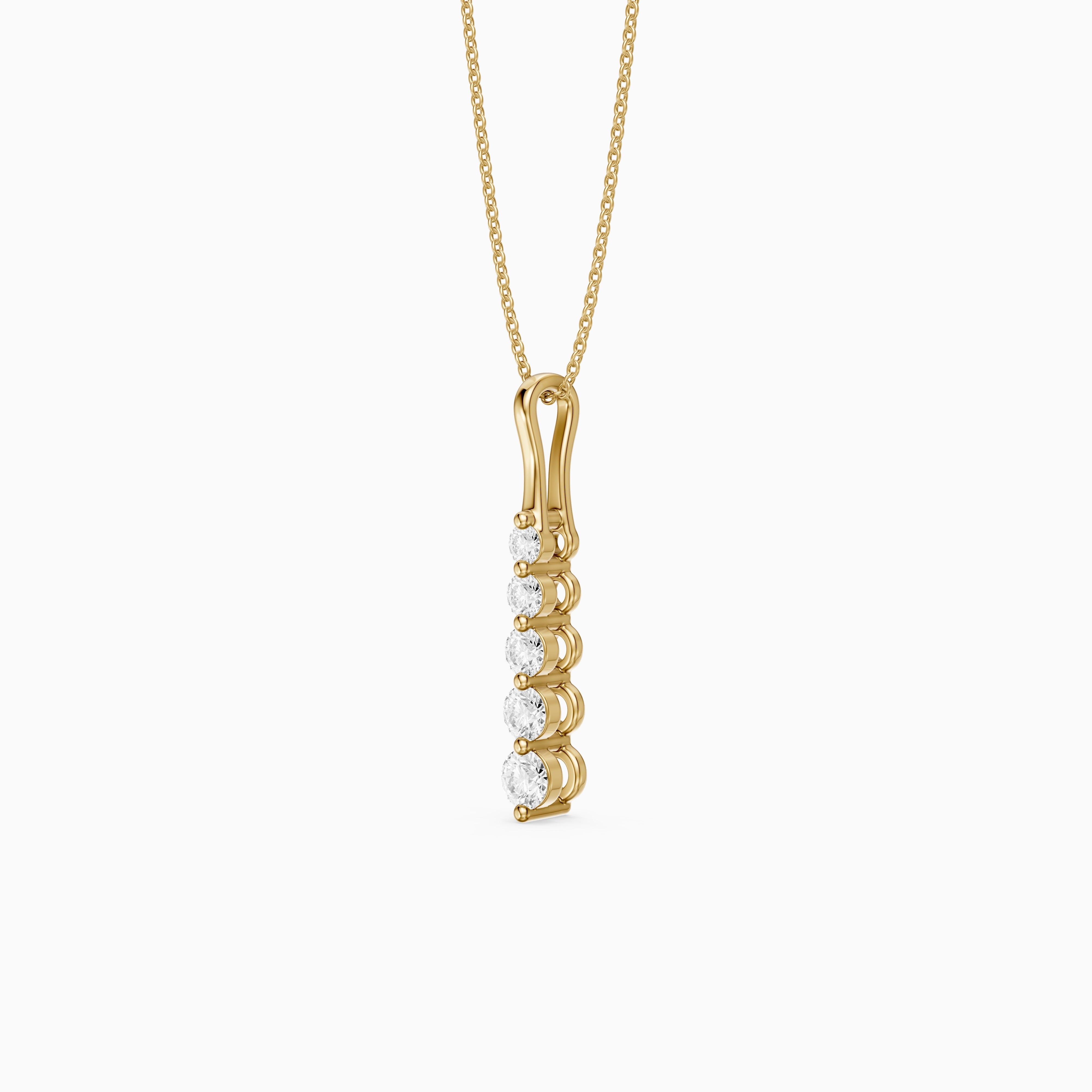 Joanna Graduated Round Lab Grown Diamond Drop Pendant