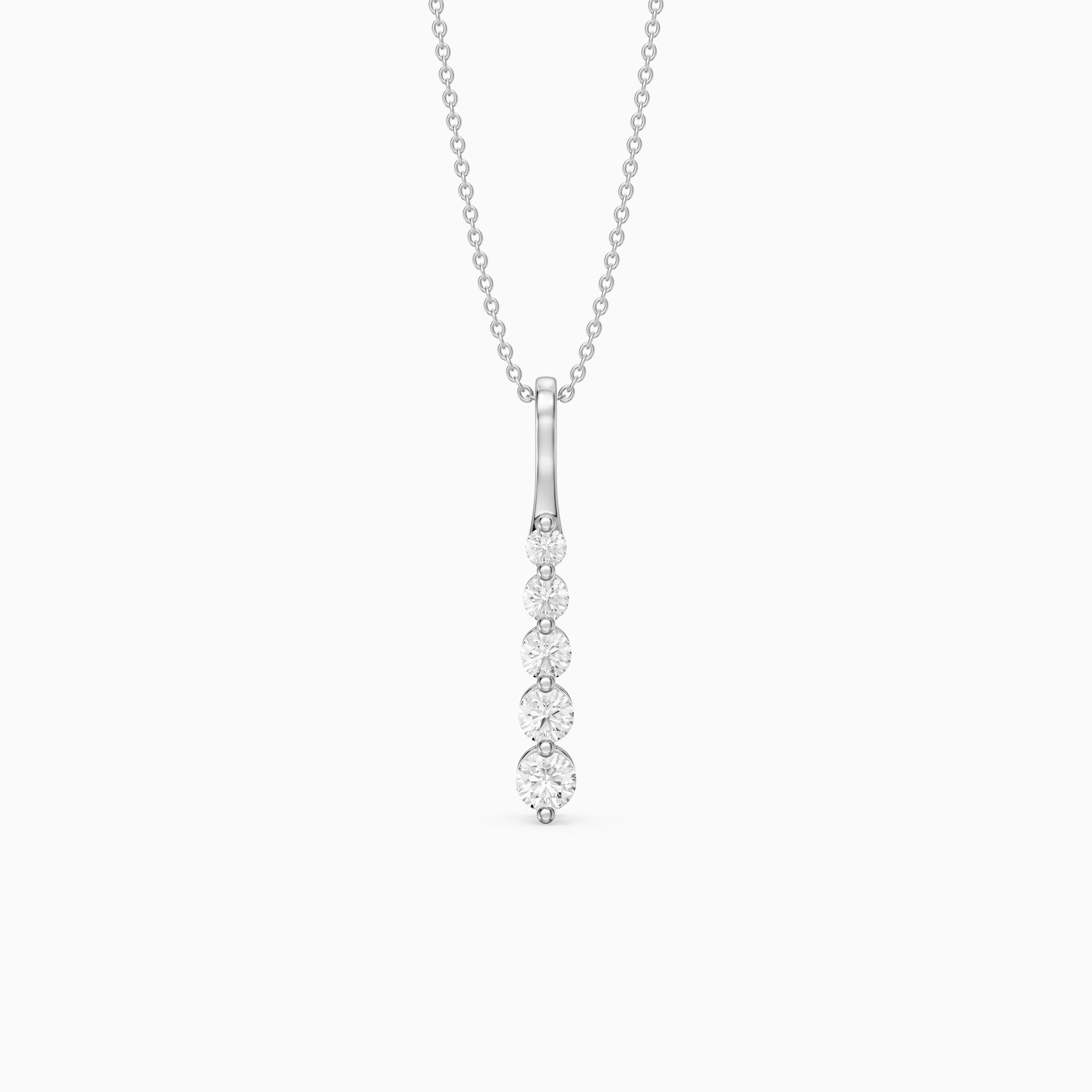 Joanna Graduated Round Lab Grown Diamond Drop Pendant