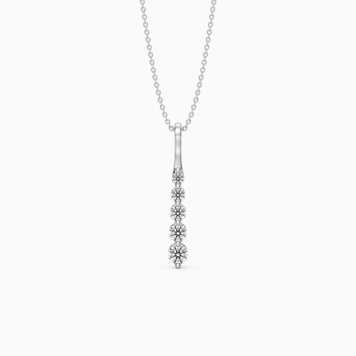 Joanna Graduated Round Lab Grown Diamond Drop Pendant