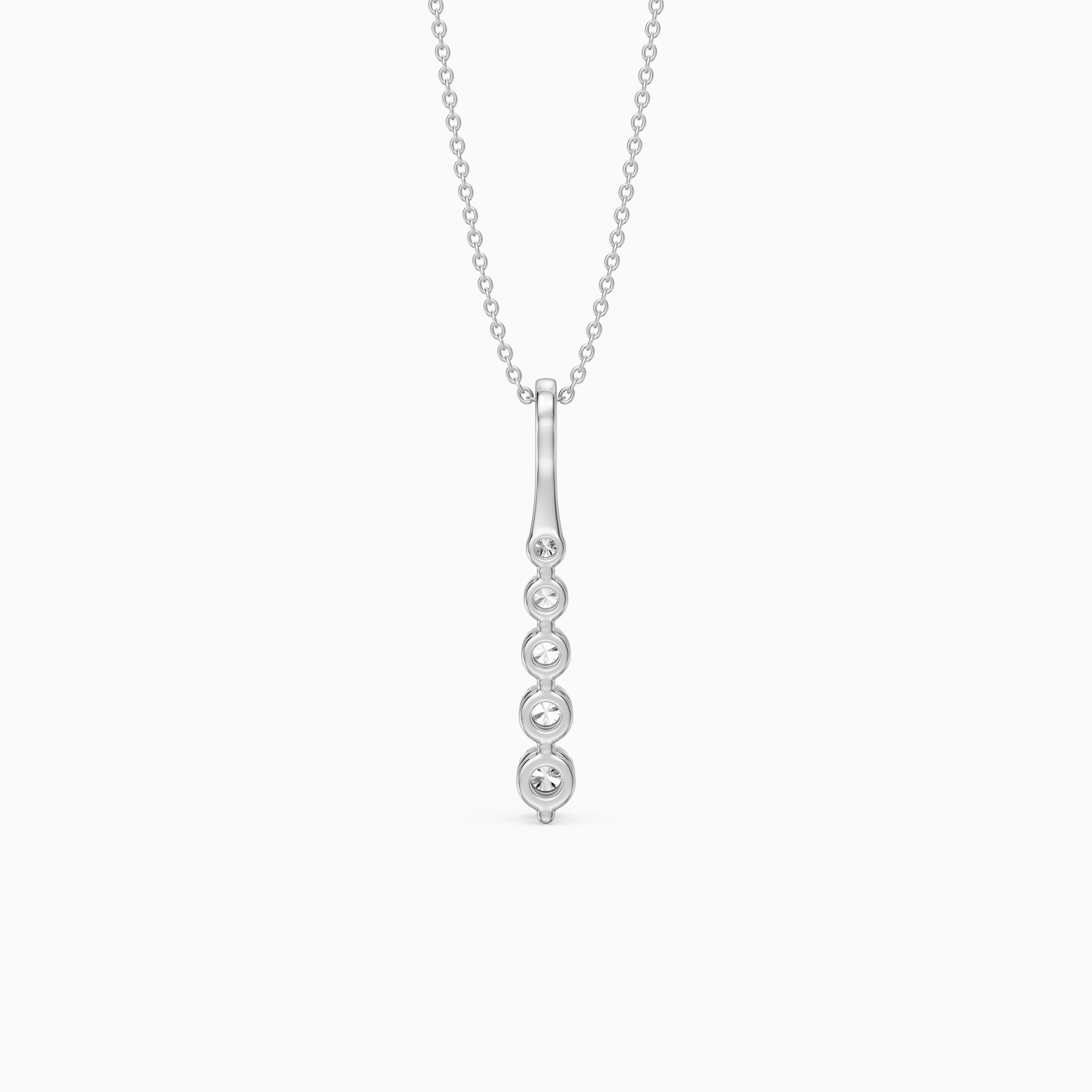 Joanna Graduated Round Lab Grown Diamond Drop Pendant