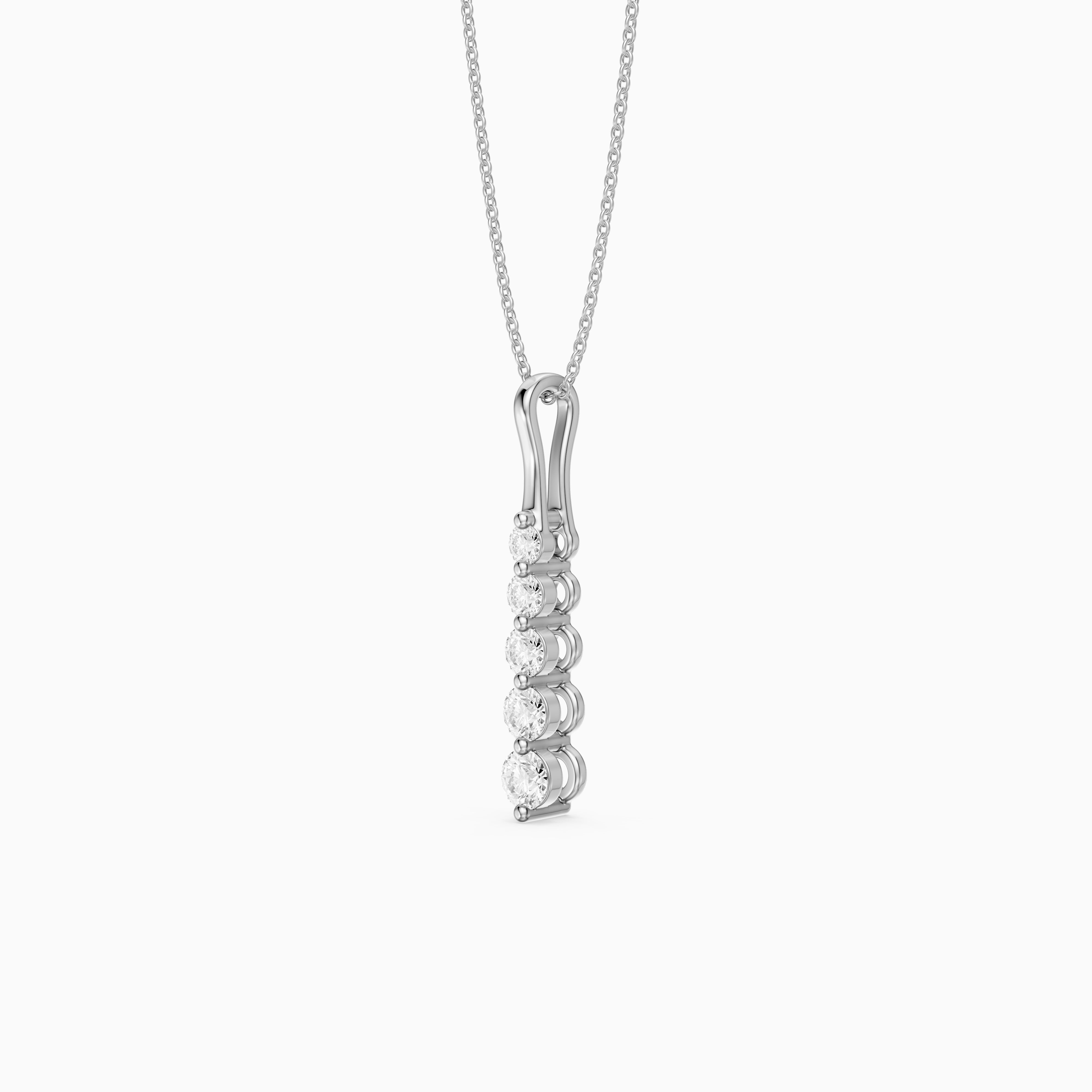 Joanna Graduated Round Lab Grown Diamond Drop Pendant