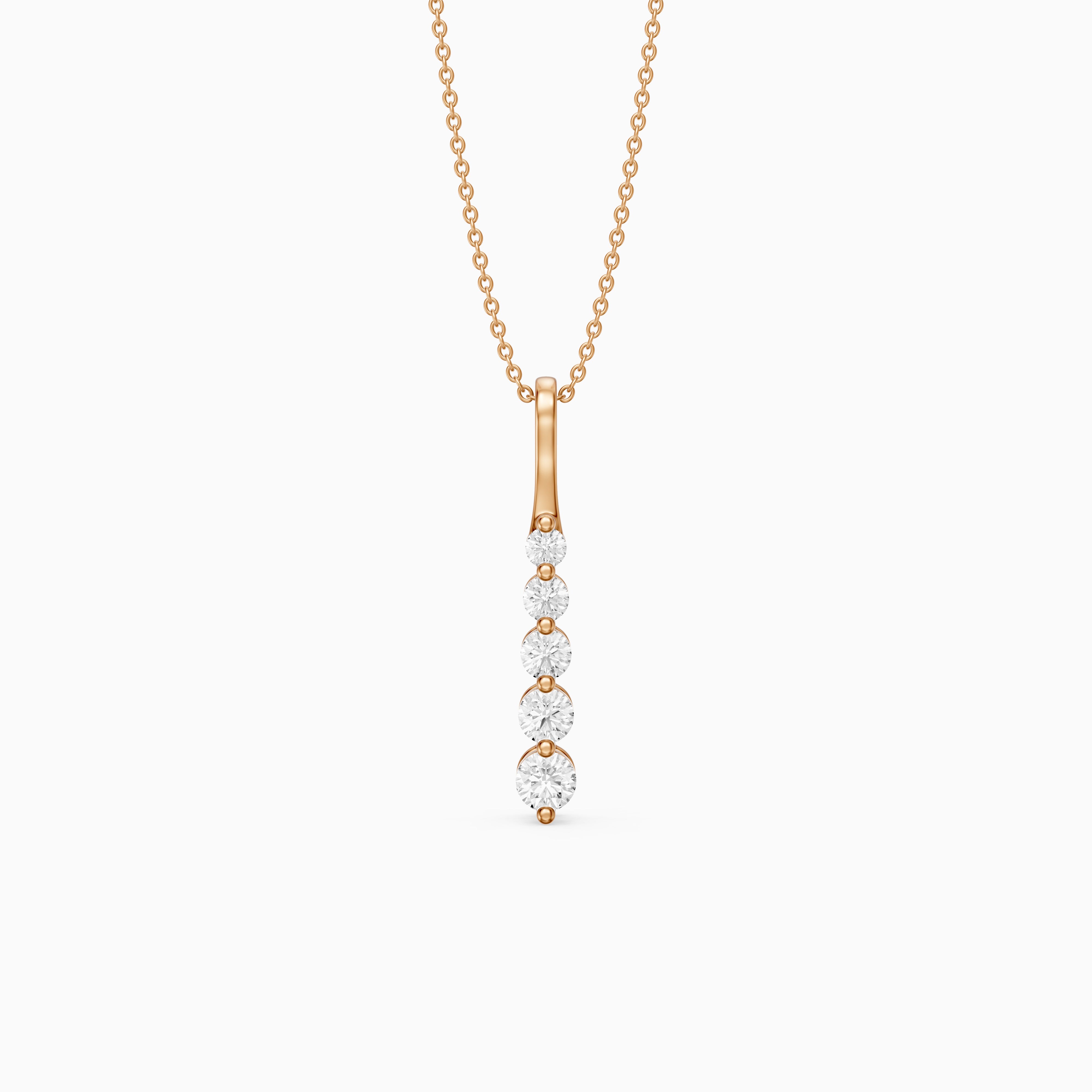 Joanna Graduated Round Lab Grown Diamond Drop Pendant
