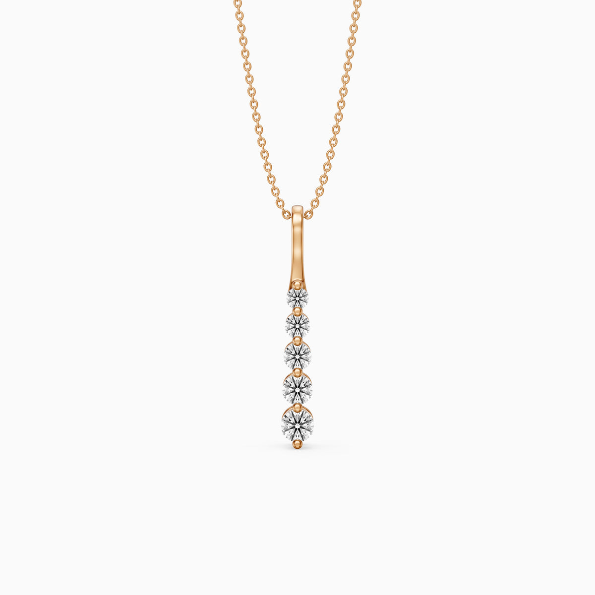 Joanna Graduated Round Lab Grown Diamond Drop Pendant