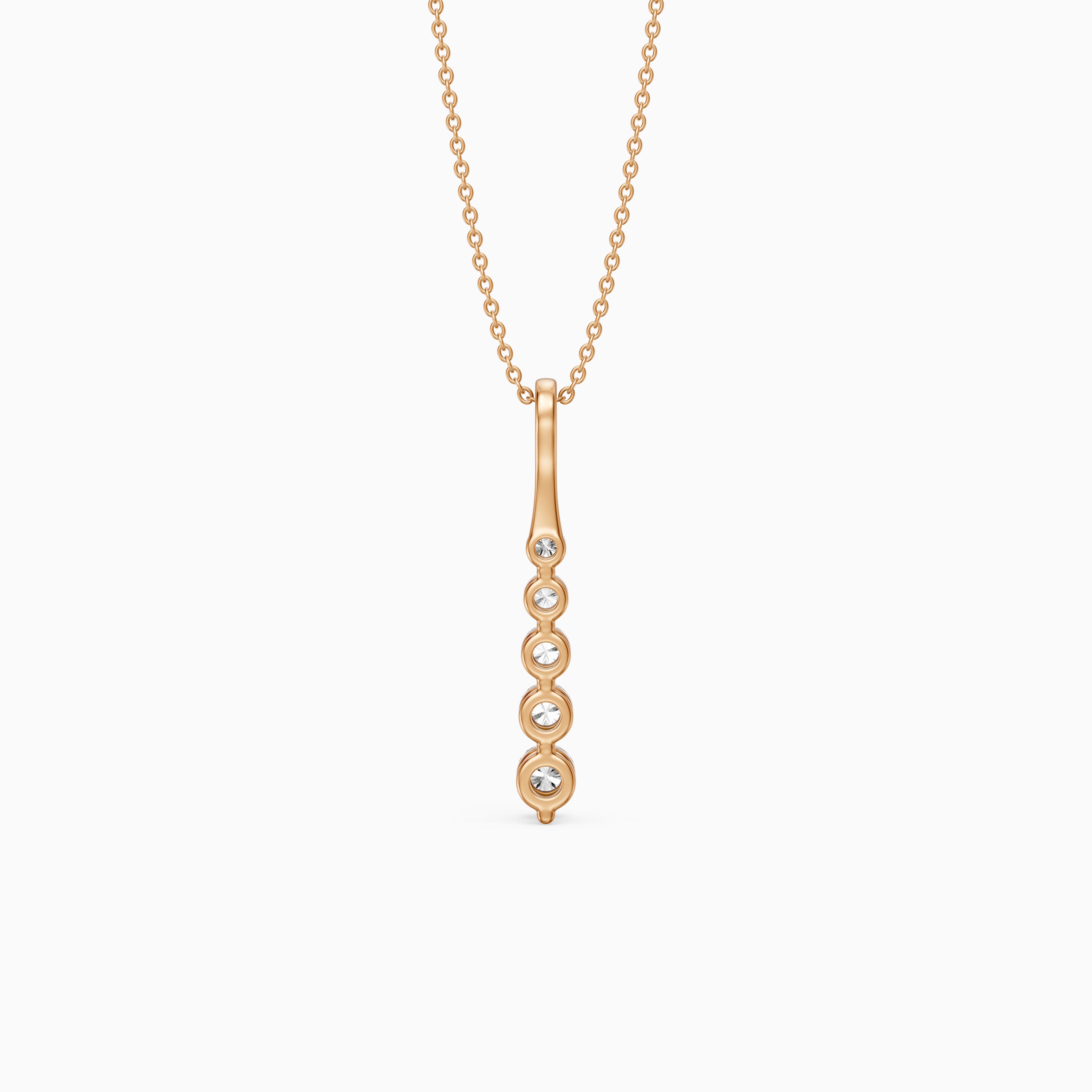 Joanna Graduated Round Lab Grown Diamond Drop Pendant