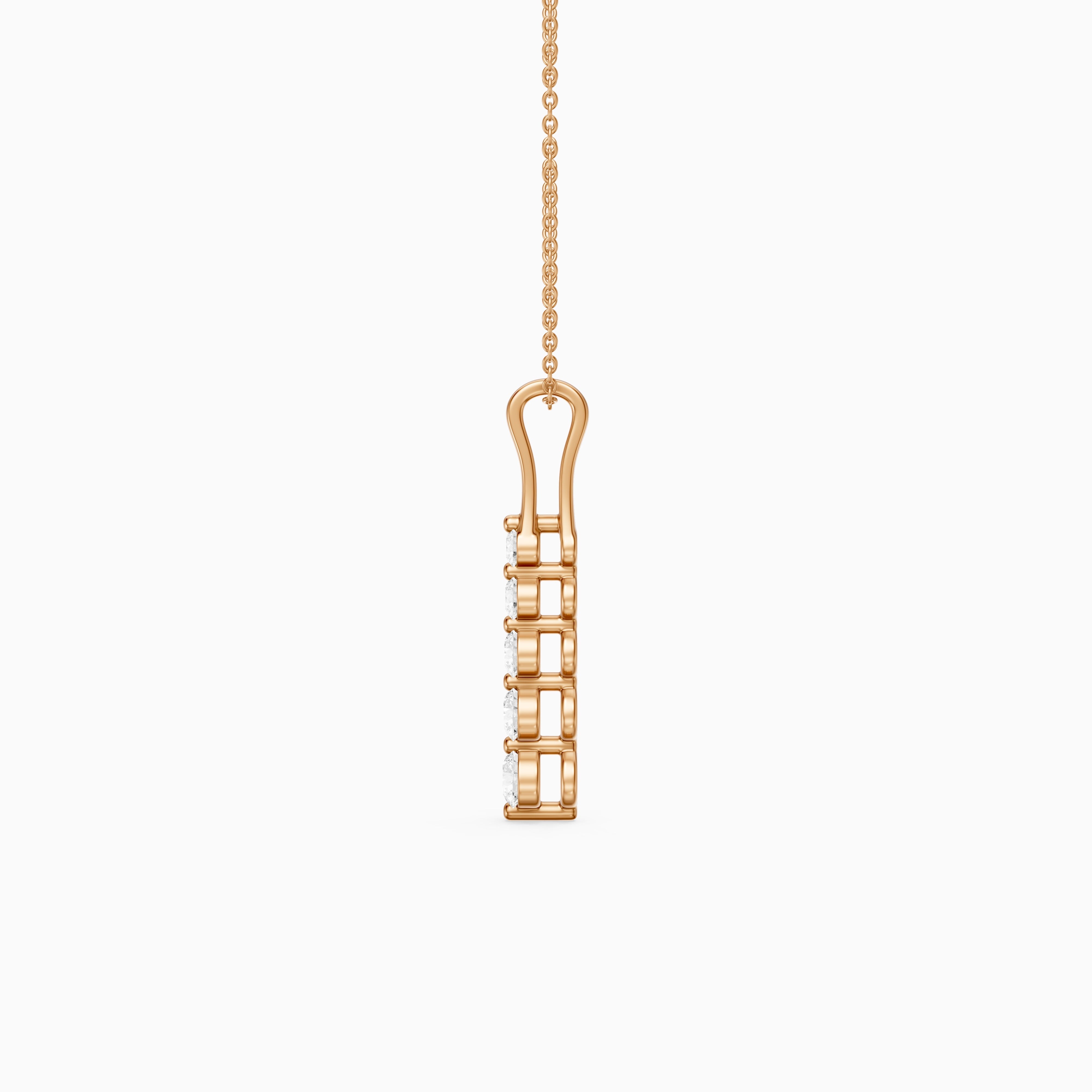 Joanna Graduated Round Lab Grown Diamond Drop Pendant