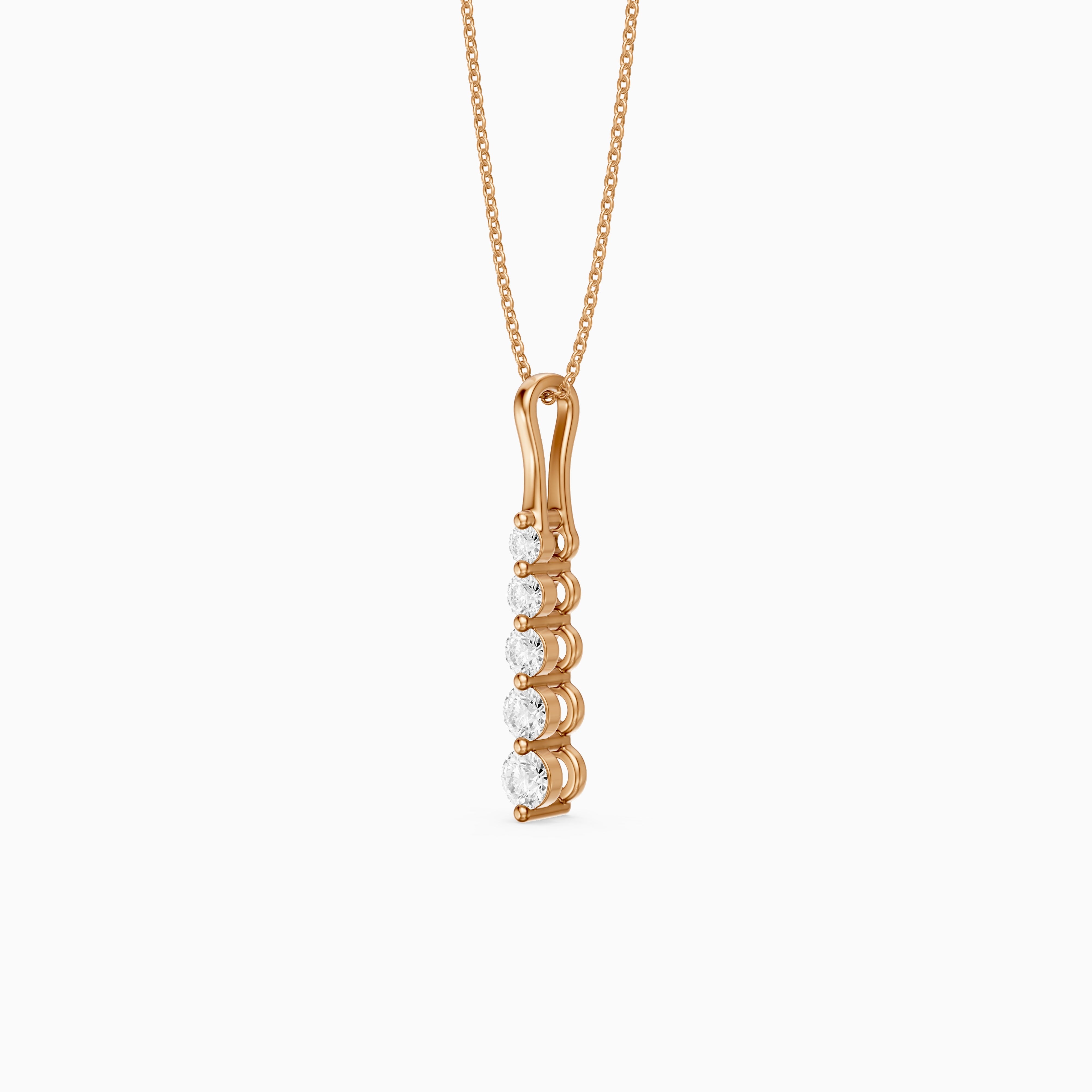 Joanna Graduated Round Lab Grown Diamond Drop Pendant