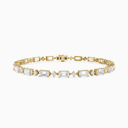 Fiona East West Princess and Emerald Cut Lab Grown Diamond Tennis Bracelet