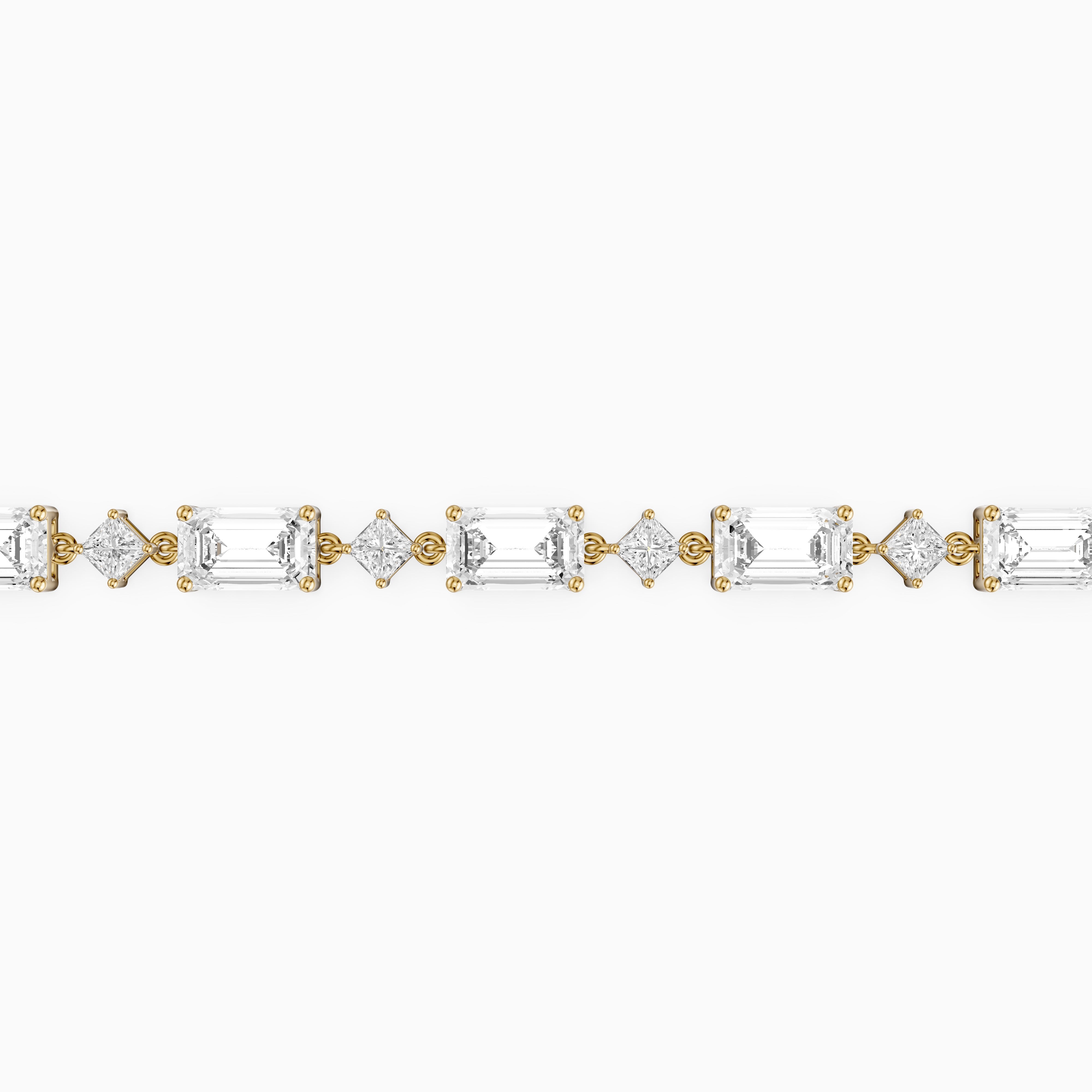 Fiona East West Princess and Emerald Cut Lab Grown Diamond Tennis Bracelet