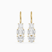 Kenna Asscher, Oval, and Heart Lab Grown Diamond Huggie Drop Earrings